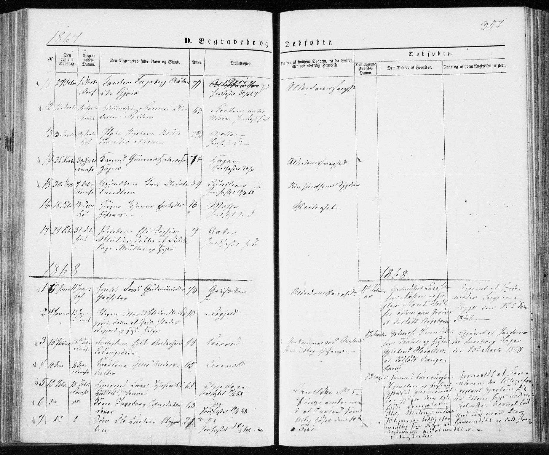 Ministerialprotokoller, klokkerbøker og fødselsregistre - Møre og Romsdal, SAT/A-1454/590/L1013: Parish register (official) no. 590A05, 1847-1877, p. 357