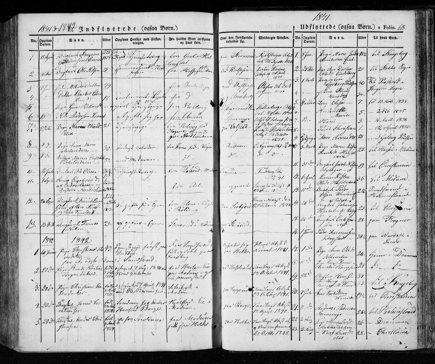 Eiker kirkebøker, SAKO/A-4/F/Fa/L0013a: Parish register (official) no. I 13A, 1832-1845, p. 618
