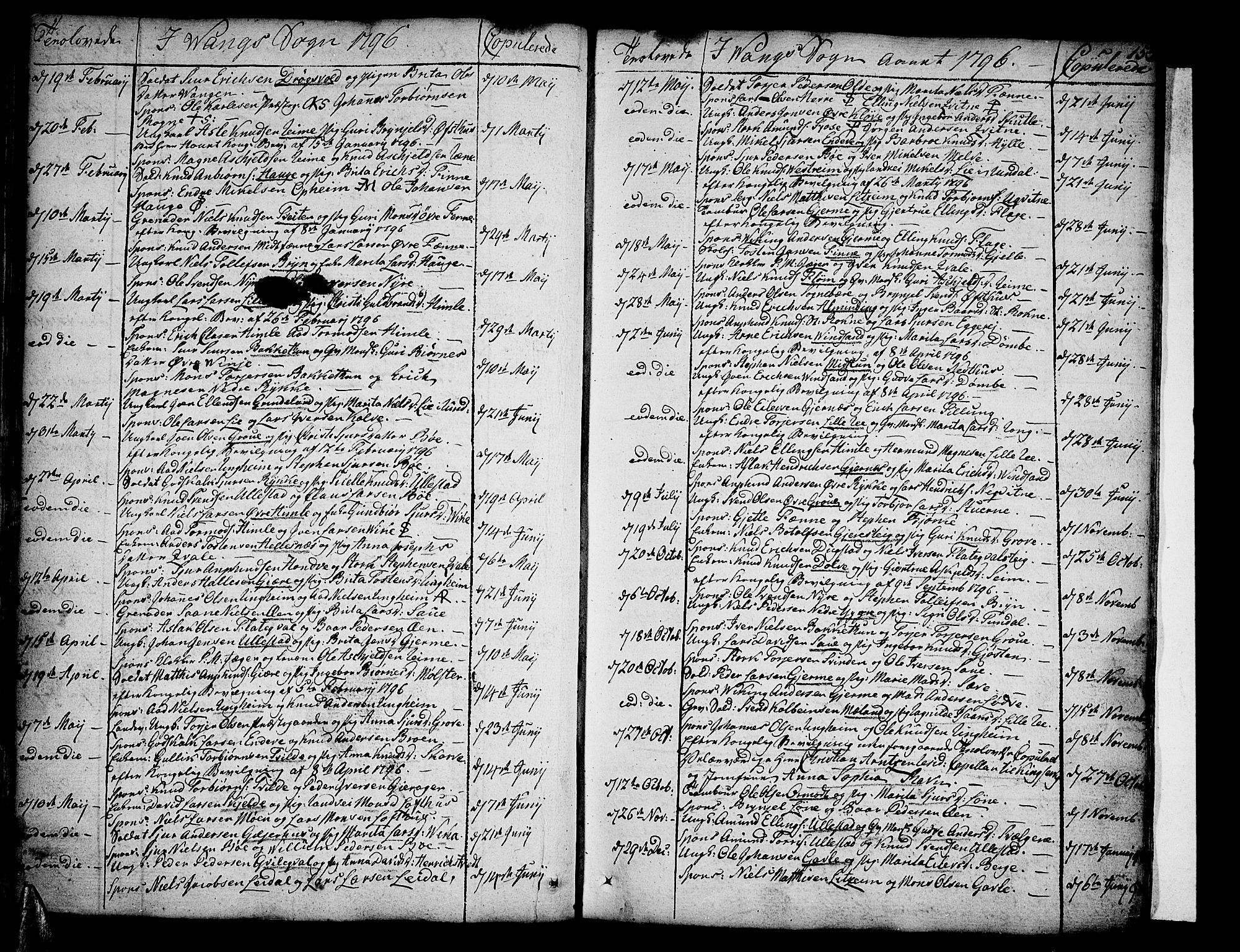 Voss sokneprestembete, SAB/A-79001/H/Haa: Parish register (official) no. A 9, 1780-1810, p. 153