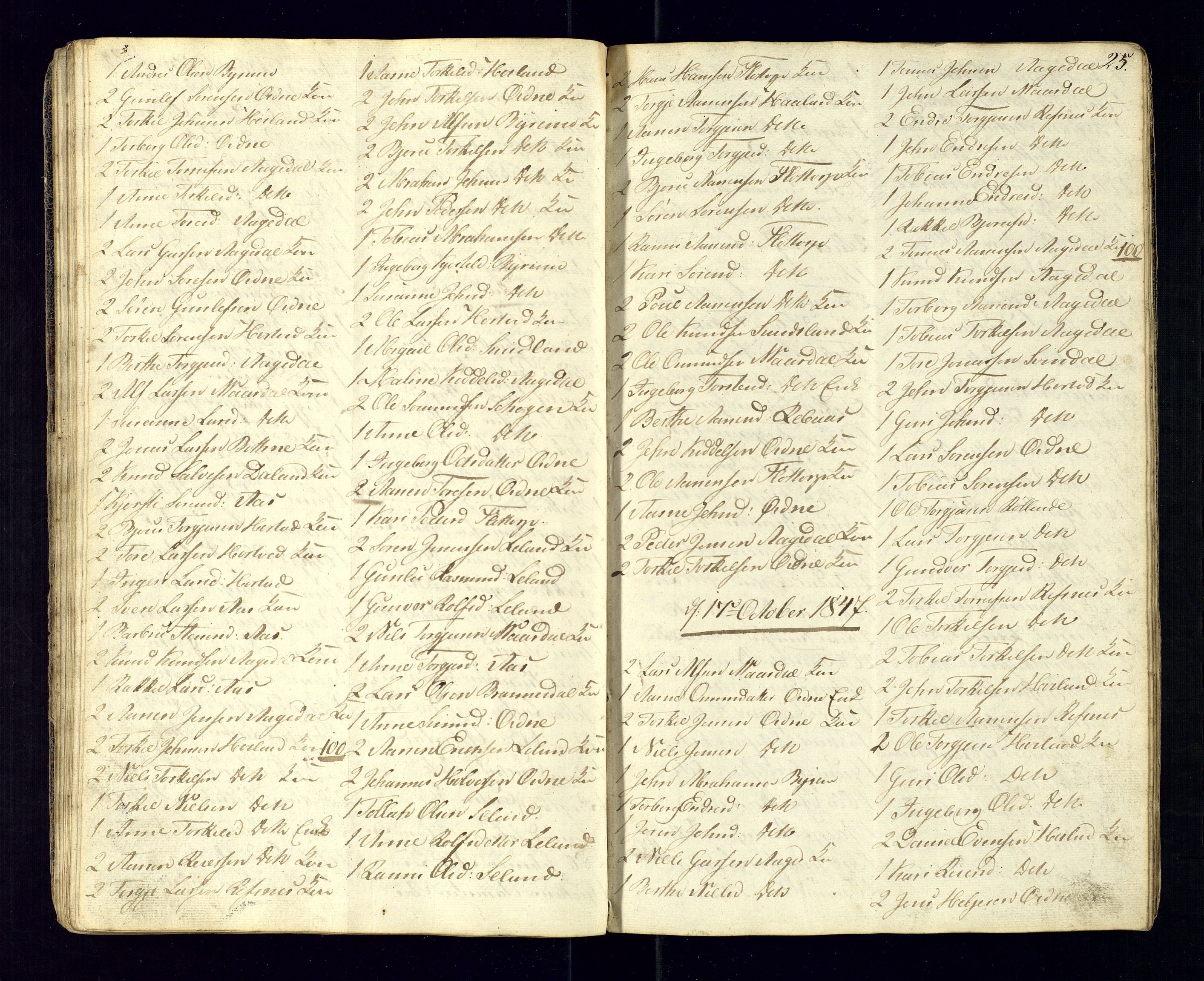 Bjelland sokneprestkontor, SAK/1111-0005/F/Fc/Fcc/L0002: Communicants register no. C-2, 1842-1852, p. 25