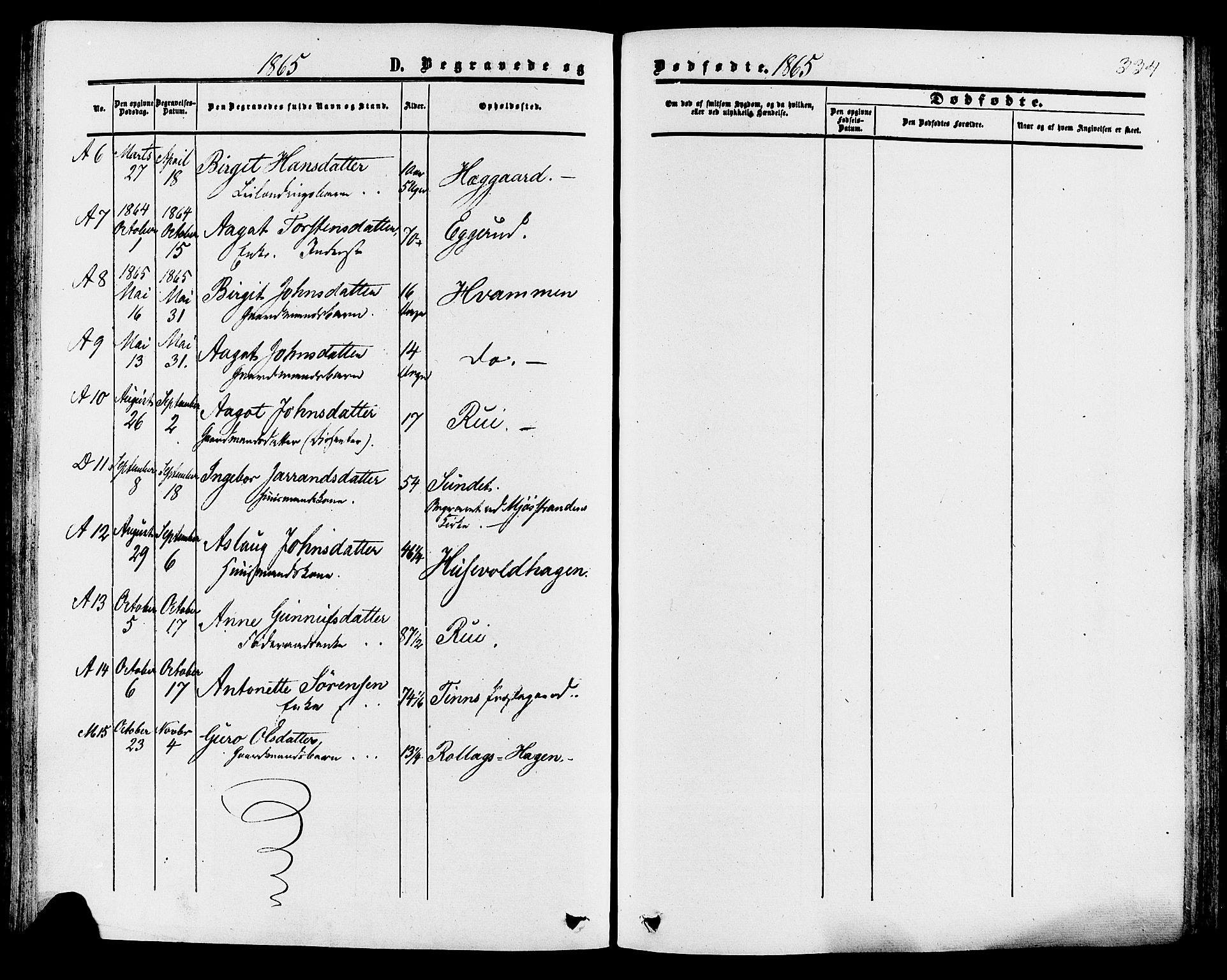 Tinn kirkebøker, SAKO/A-308/F/Fa/L0006: Parish register (official) no. I 6, 1857-1878, p. 334