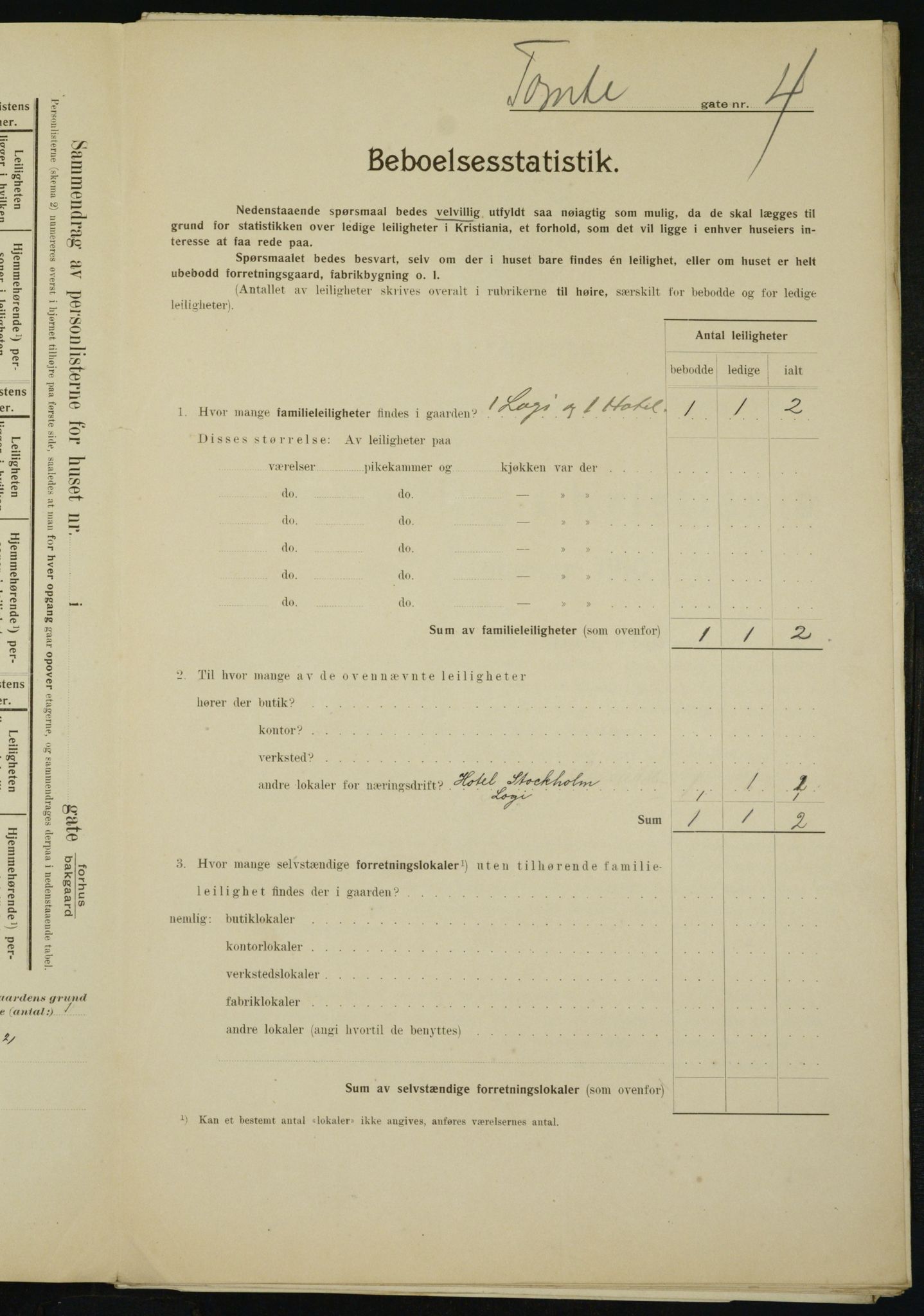 OBA, Municipal Census 1910 for Kristiania, 1910, p. 107667