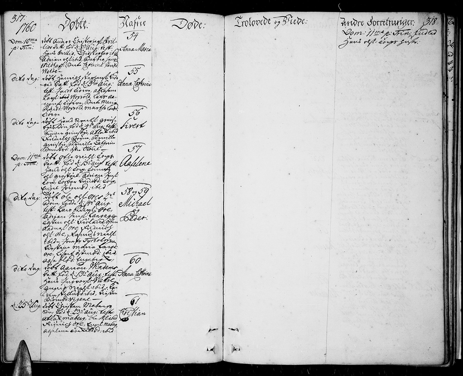 Lista sokneprestkontor, AV/SAK-1111-0027/F/Fa/L0003: Parish register (official) no. A 3 /1, 1743-1767, p. 317-318