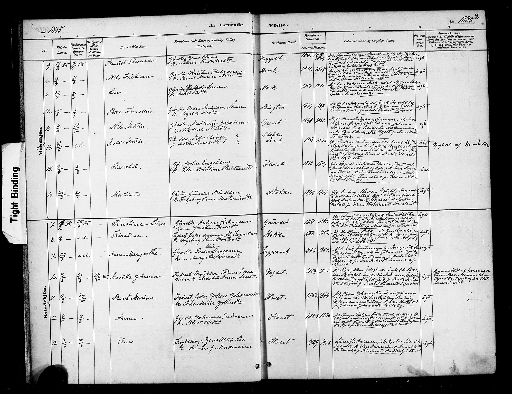 Ministerialprotokoller, klokkerbøker og fødselsregistre - Møre og Romsdal, AV/SAT-A-1454/568/L0809: Parish register (official) no. 568A13, 1884-1900, p. 2