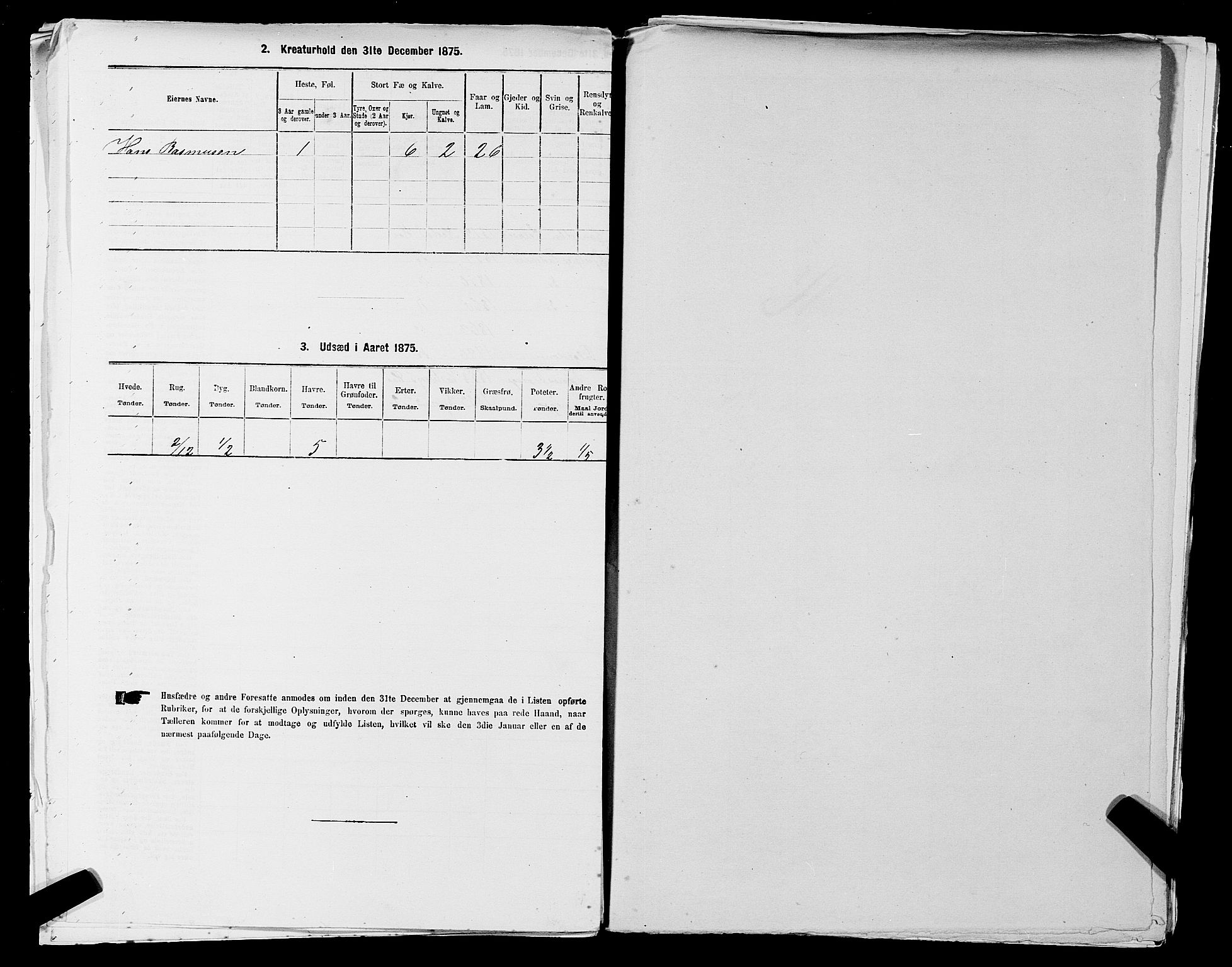 SAST, 1875 census for 1119P Hå, 1875, p. 581