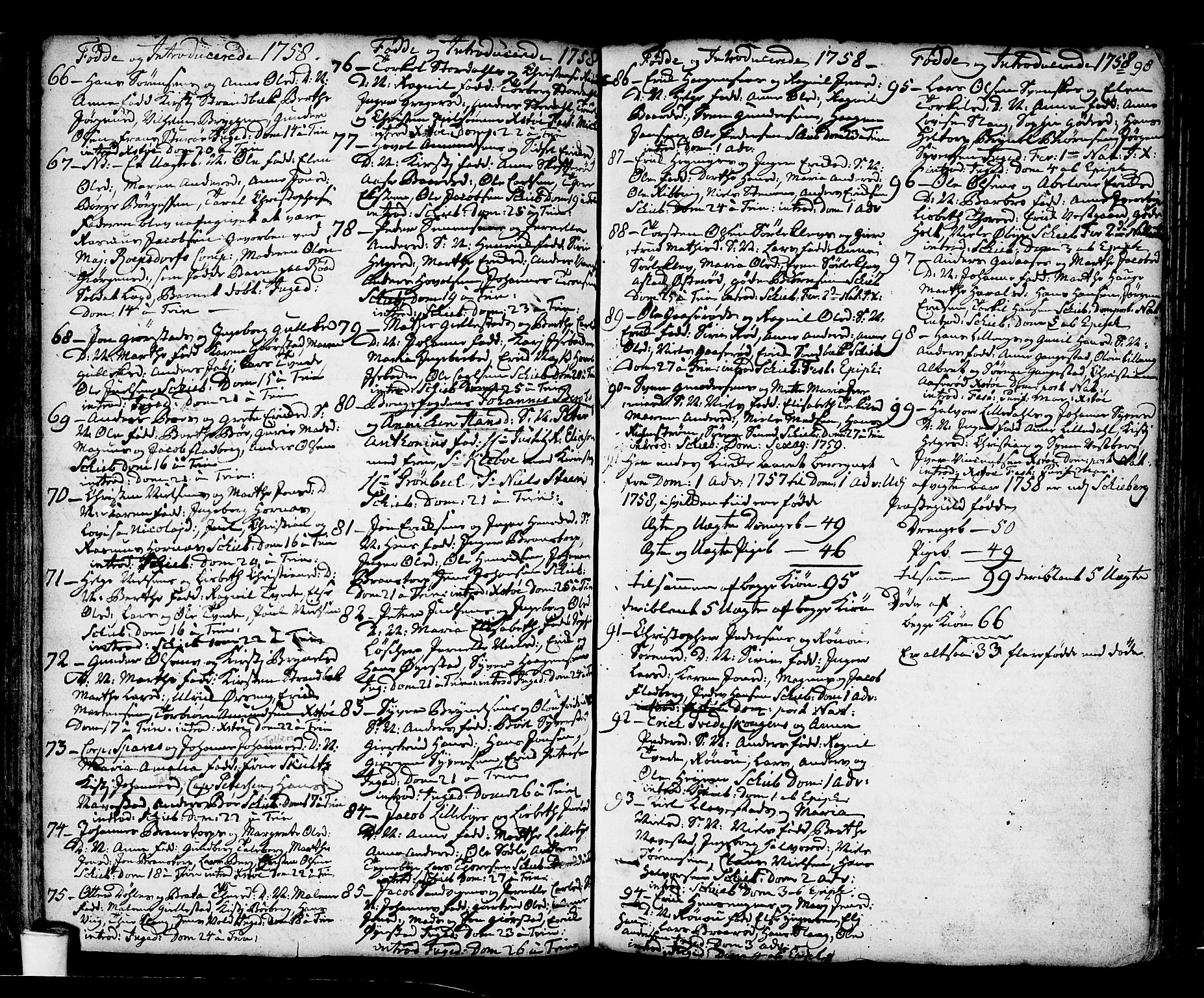 Skjeberg prestekontor Kirkebøker, AV/SAO-A-10923/F/Fa/L0002: Parish register (official) no. I 2, 1726-1791, p. 98