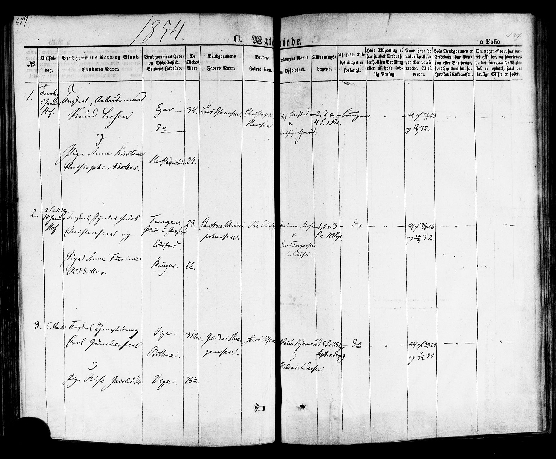 Hof kirkebøker, AV/SAKO-A-64/F/Fa/L0006: Parish register (official) no. I 6, 1851-1877, p. 327