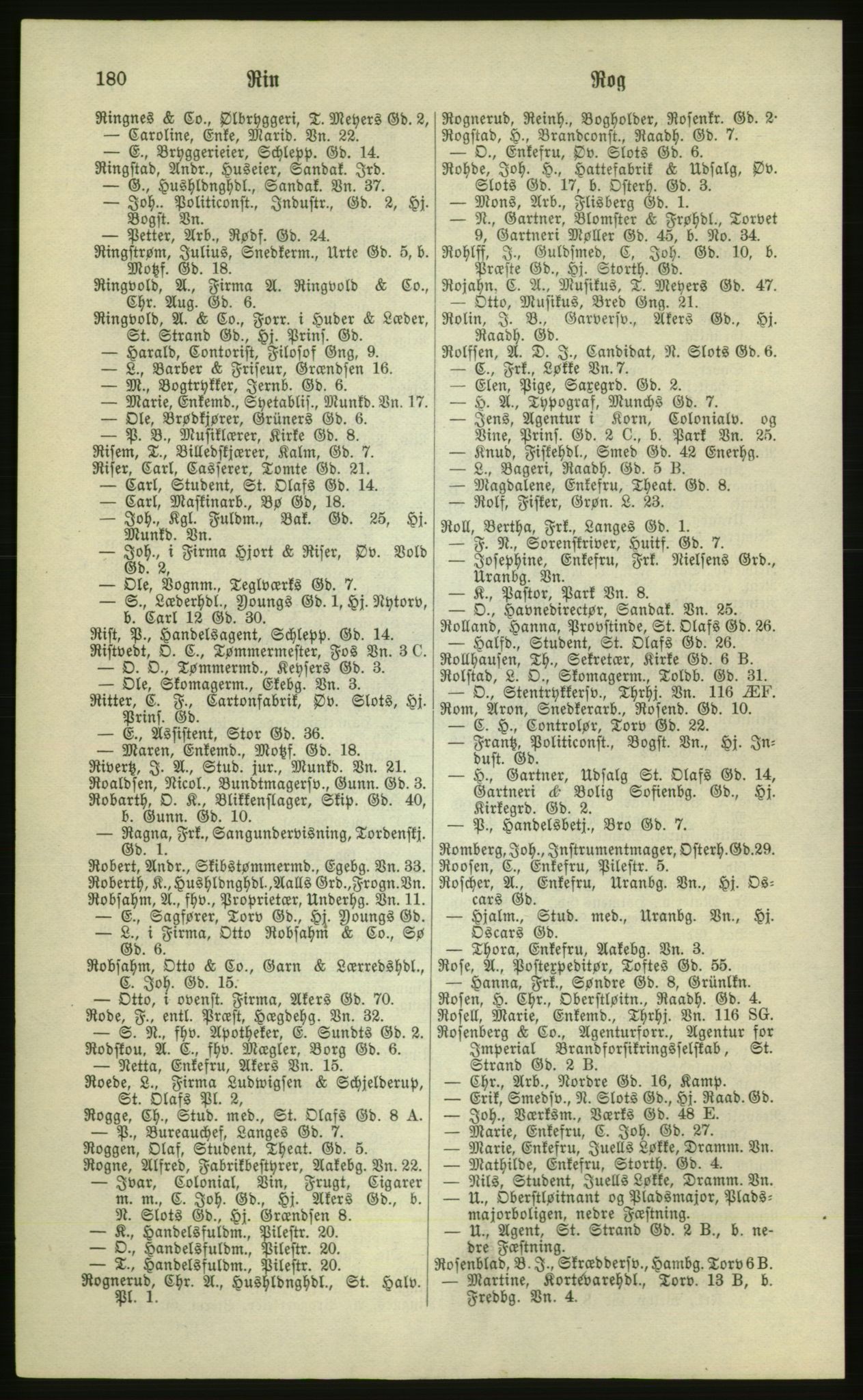 Kristiania/Oslo adressebok, PUBL/-, 1881, p. 180