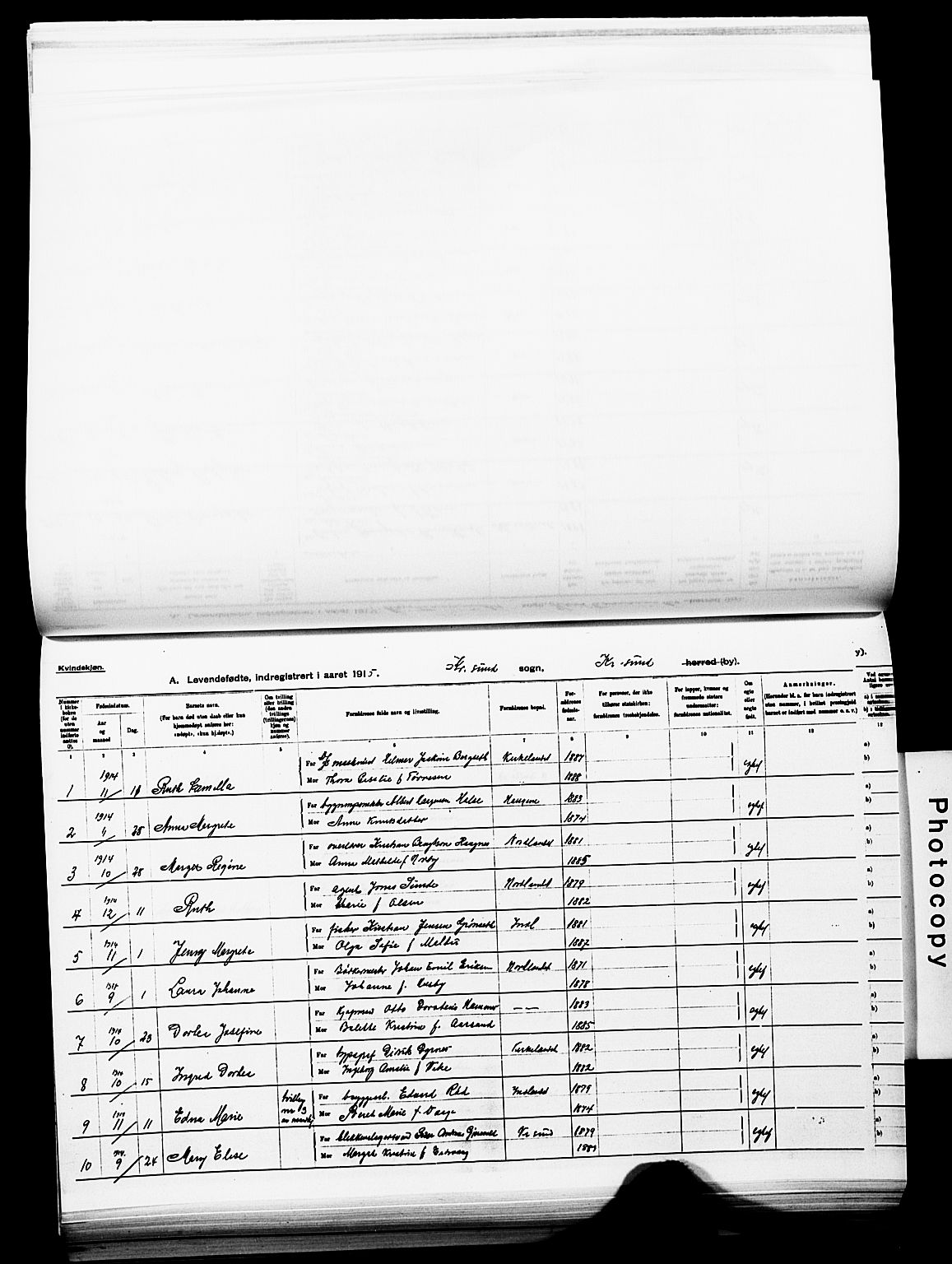 Ministerialprotokoller, klokkerbøker og fødselsregistre - Møre og Romsdal, AV/SAT-A-1454/572/L0861: Parish register (official) no. 572D05, 1913-1920