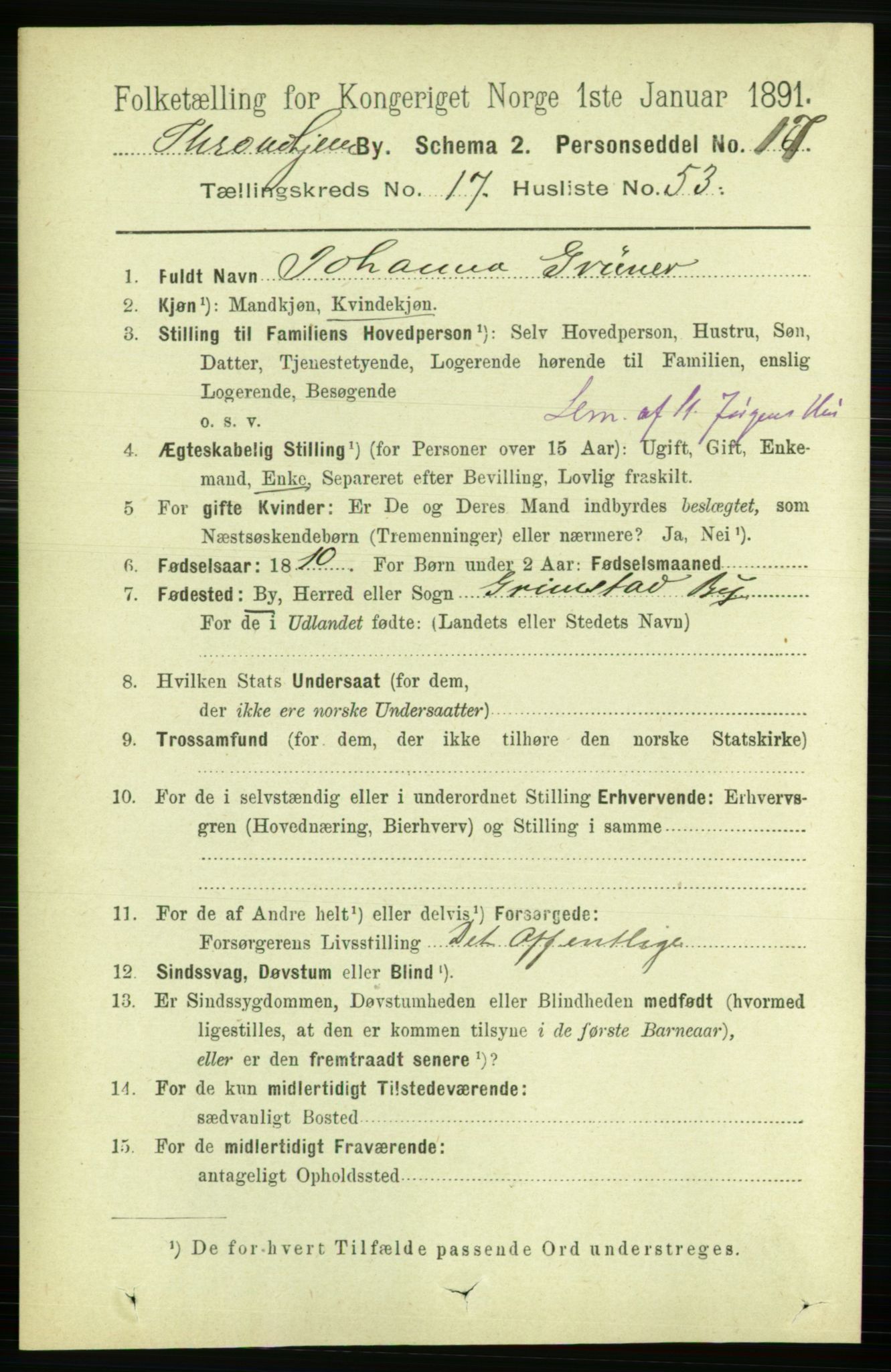 RA, 1891 census for 1601 Trondheim, 1891, p. 13847