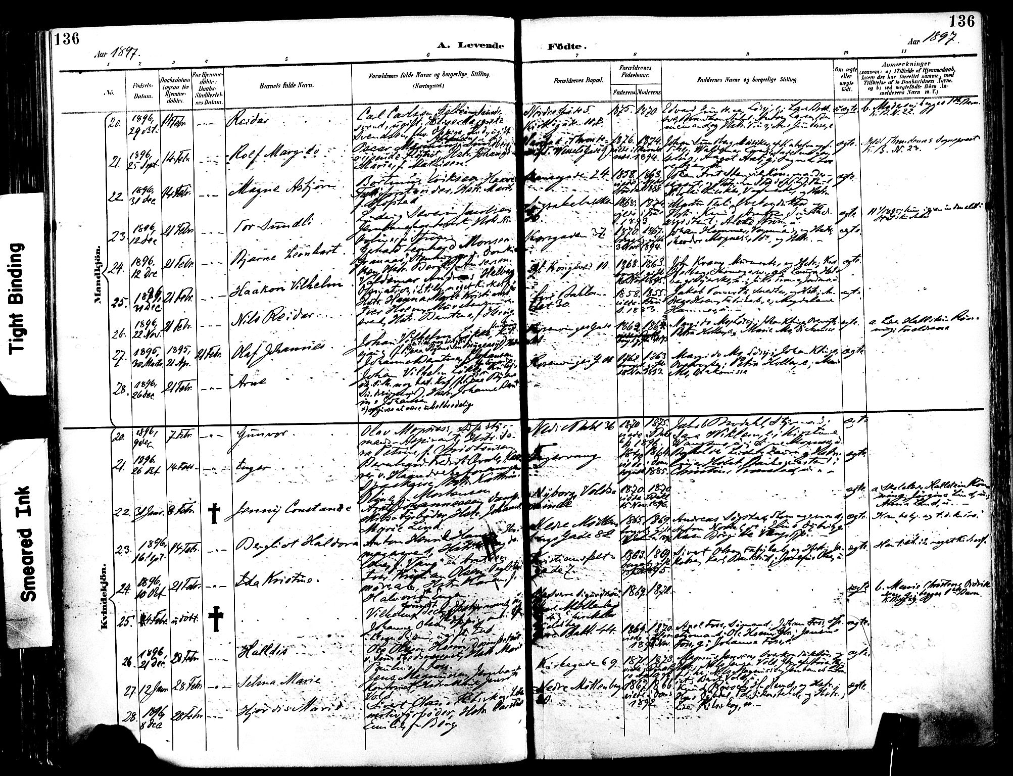 Ministerialprotokoller, klokkerbøker og fødselsregistre - Sør-Trøndelag, SAT/A-1456/604/L0197: Parish register (official) no. 604A18, 1893-1900, p. 136