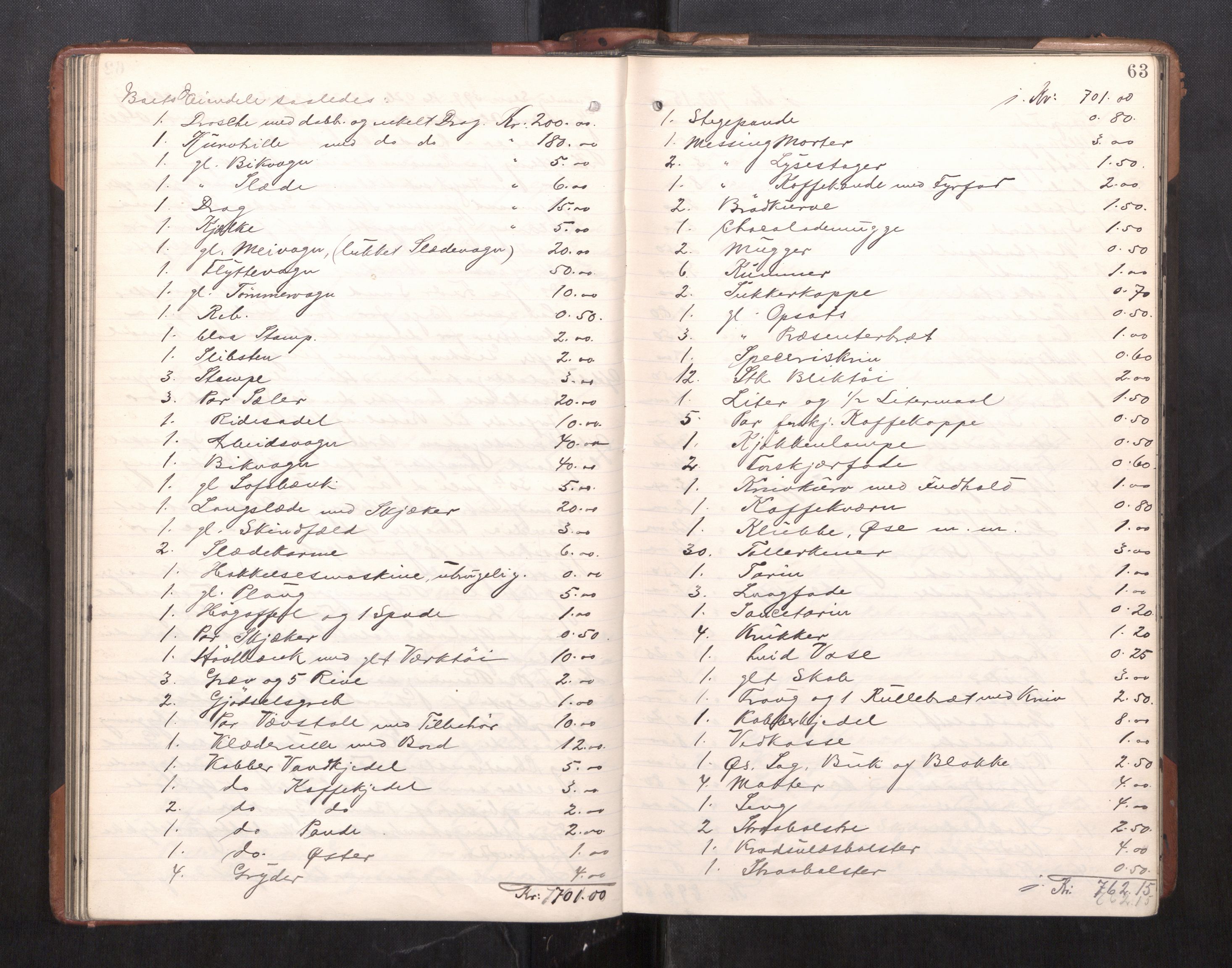 Trondheim byfogd, AV/SAT-A-0003/1/3/3C/L0025: Skifteregistreringsprotokoll - 24/1-14/7. (u/ register), 1906-1909, p. 63