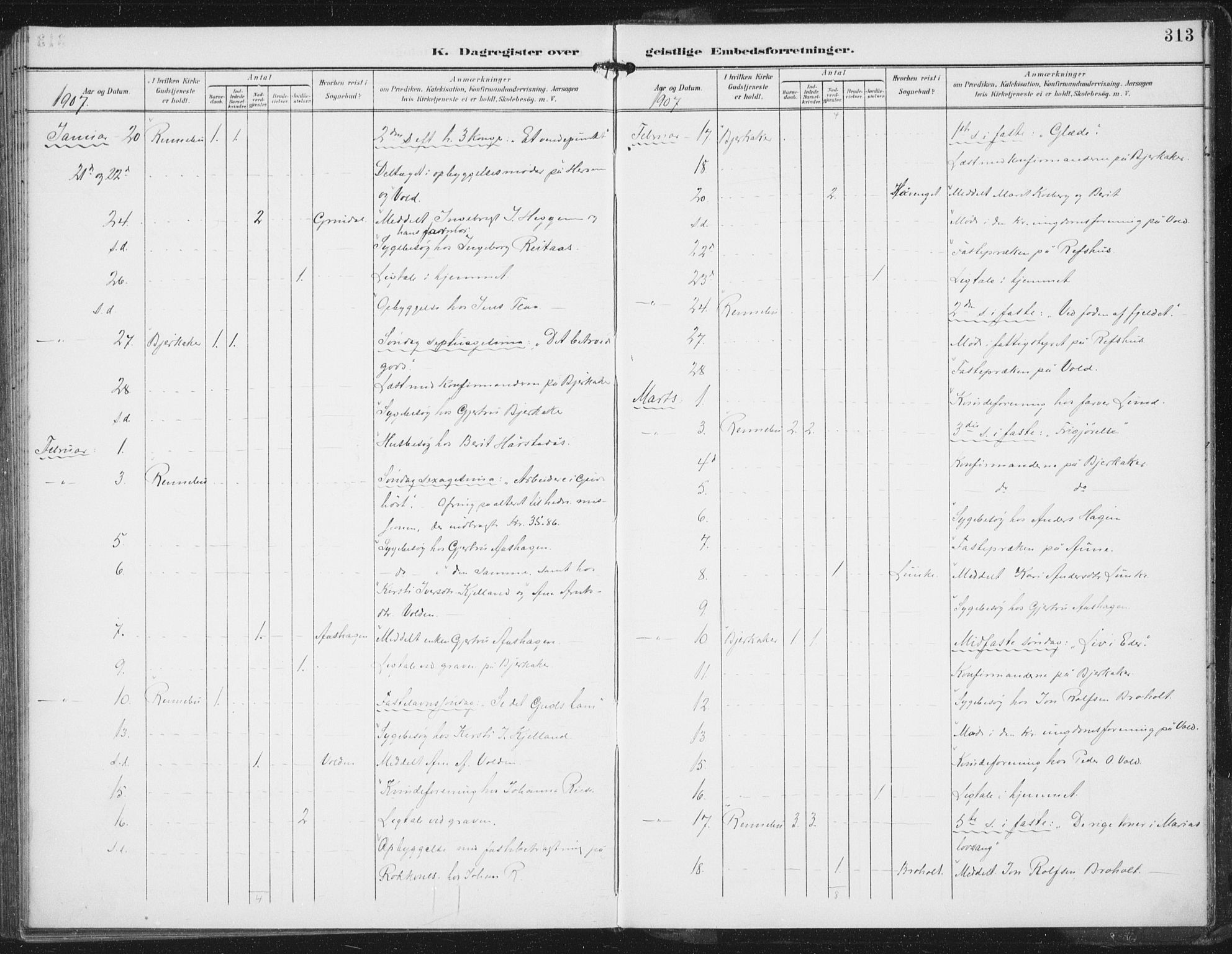 Ministerialprotokoller, klokkerbøker og fødselsregistre - Sør-Trøndelag, SAT/A-1456/674/L0872: Parish register (official) no. 674A04, 1897-1907, p. 313