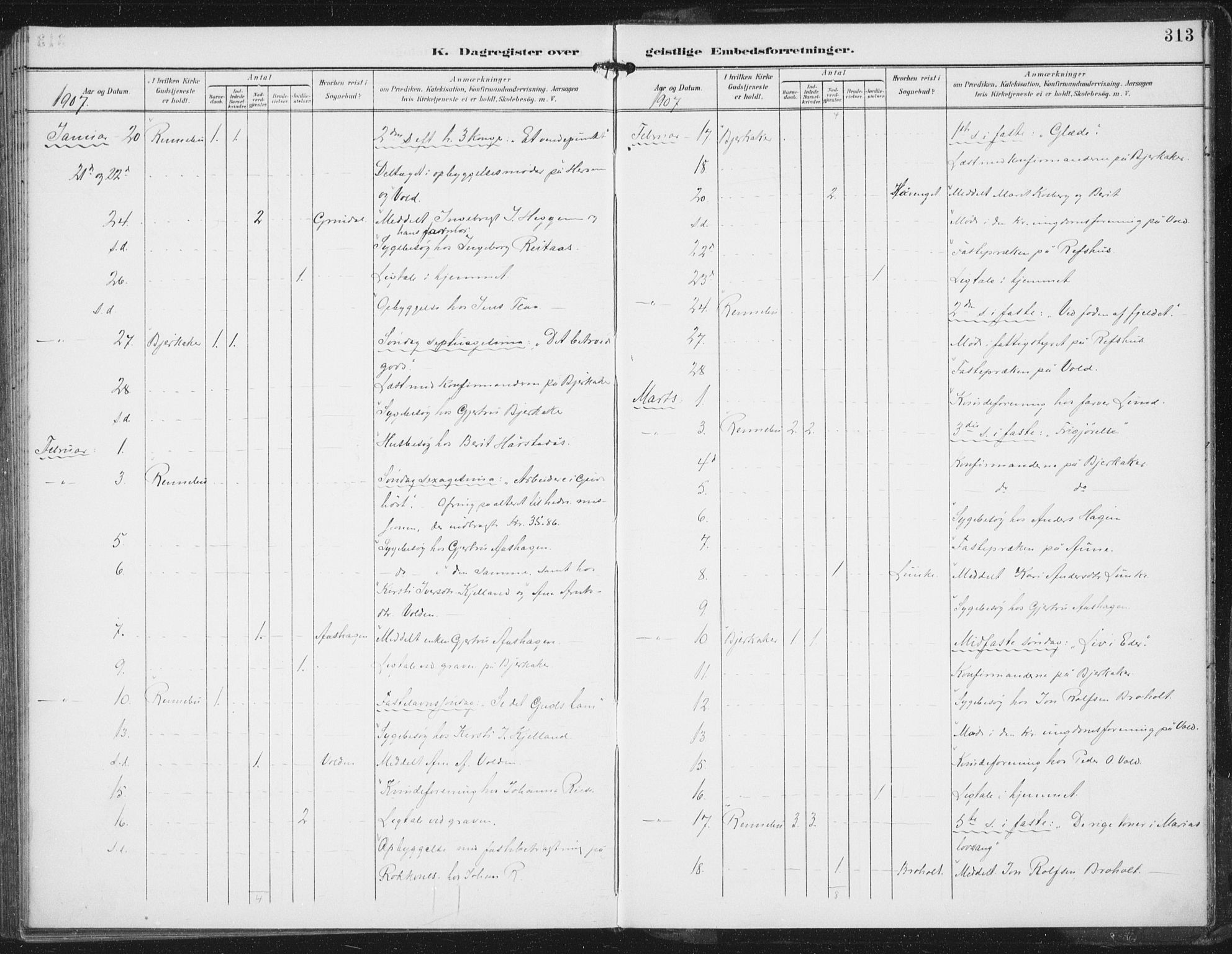 Ministerialprotokoller, klokkerbøker og fødselsregistre - Sør-Trøndelag, AV/SAT-A-1456/674/L0872: Parish register (official) no. 674A04, 1897-1907, p. 313