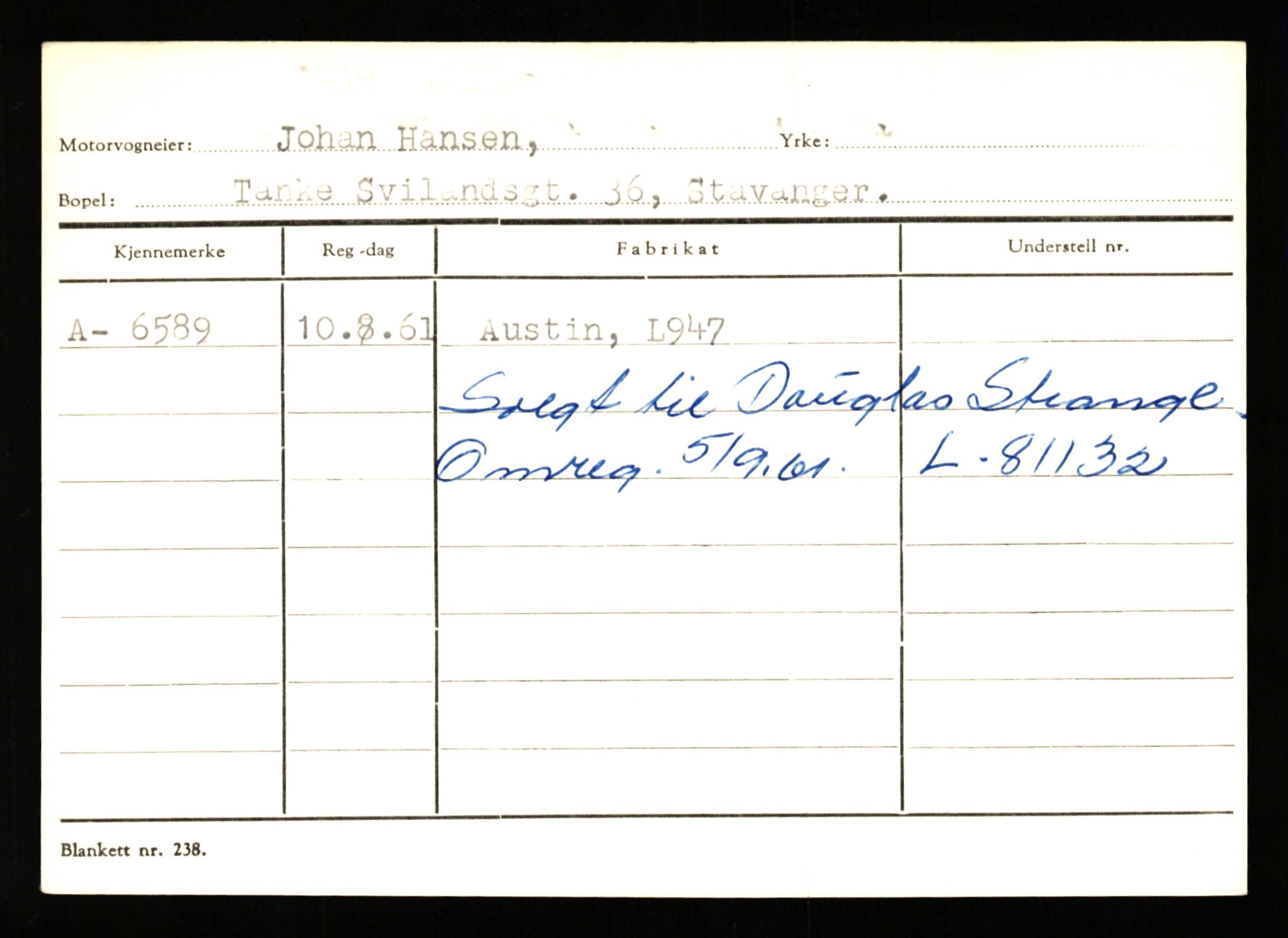 Stavanger trafikkstasjon, AV/SAST-A-101942/0/G/L0002: Registreringsnummer: 5791 - 10405, 1930-1971, p. 347