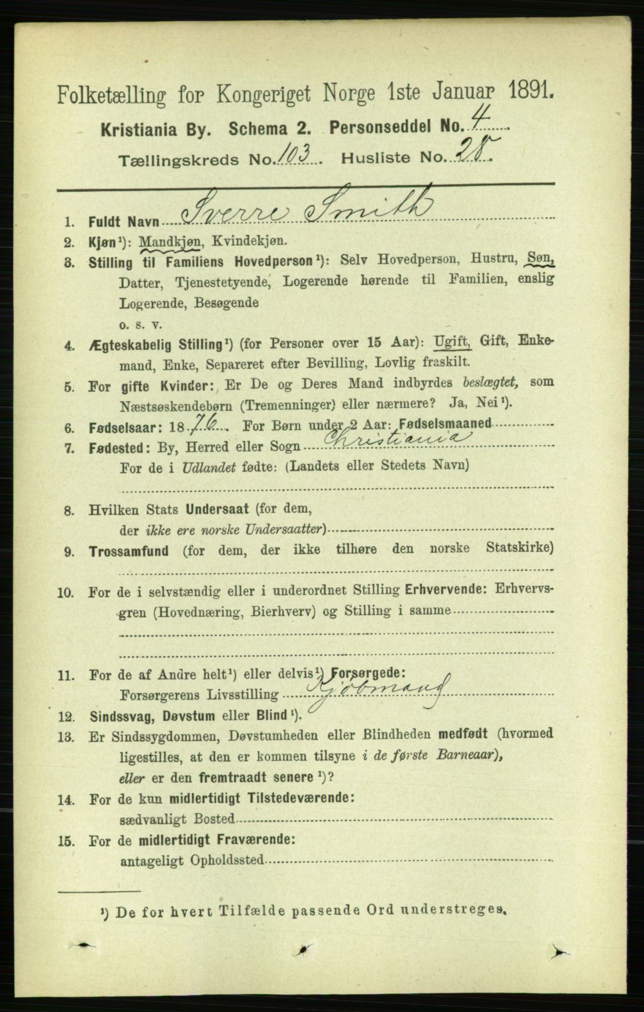 RA, 1891 census for 0301 Kristiania, 1891, p. 51787