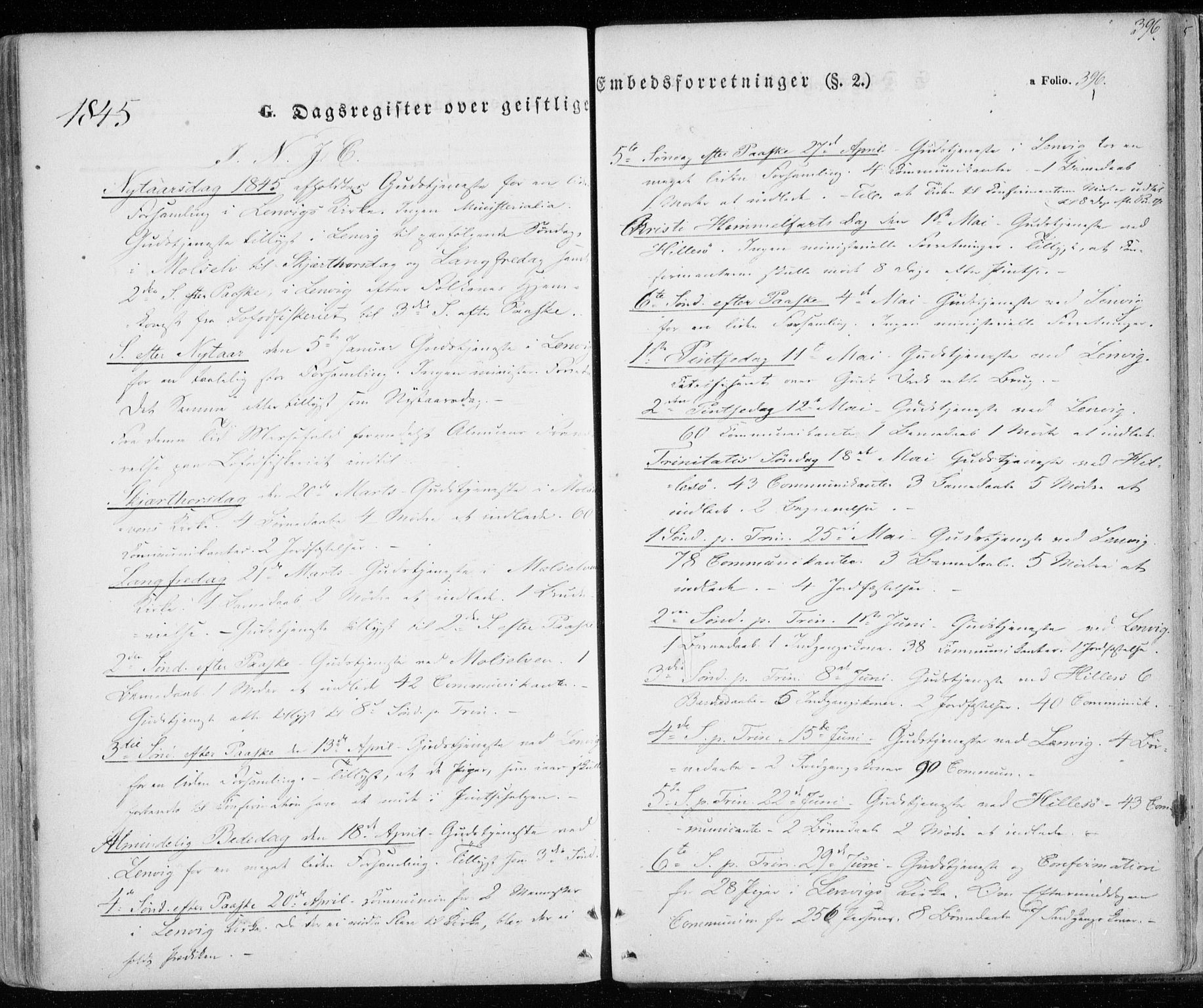 Lenvik sokneprestembete, SATØ/S-1310/H/Ha/Haa/L0006kirke: Parish register (official) no. 6, 1845-1854, p. 396