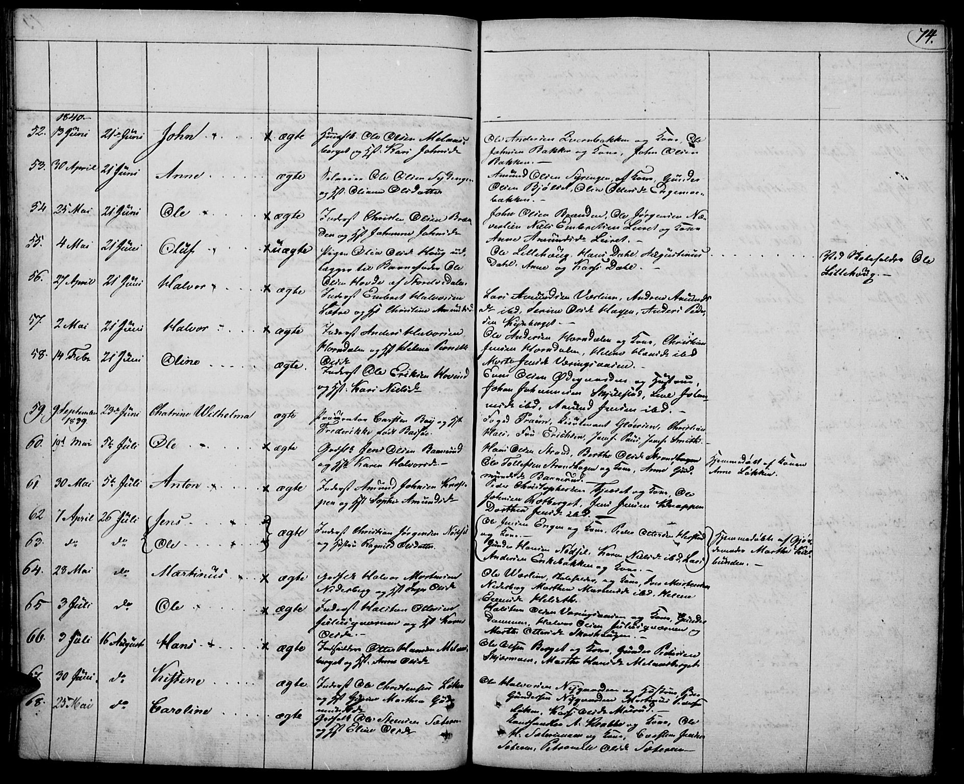 Elverum prestekontor, AV/SAH-PREST-044/H/Ha/Haa/L0008: Parish register (official) no. 8, 1830-1842, p. 74