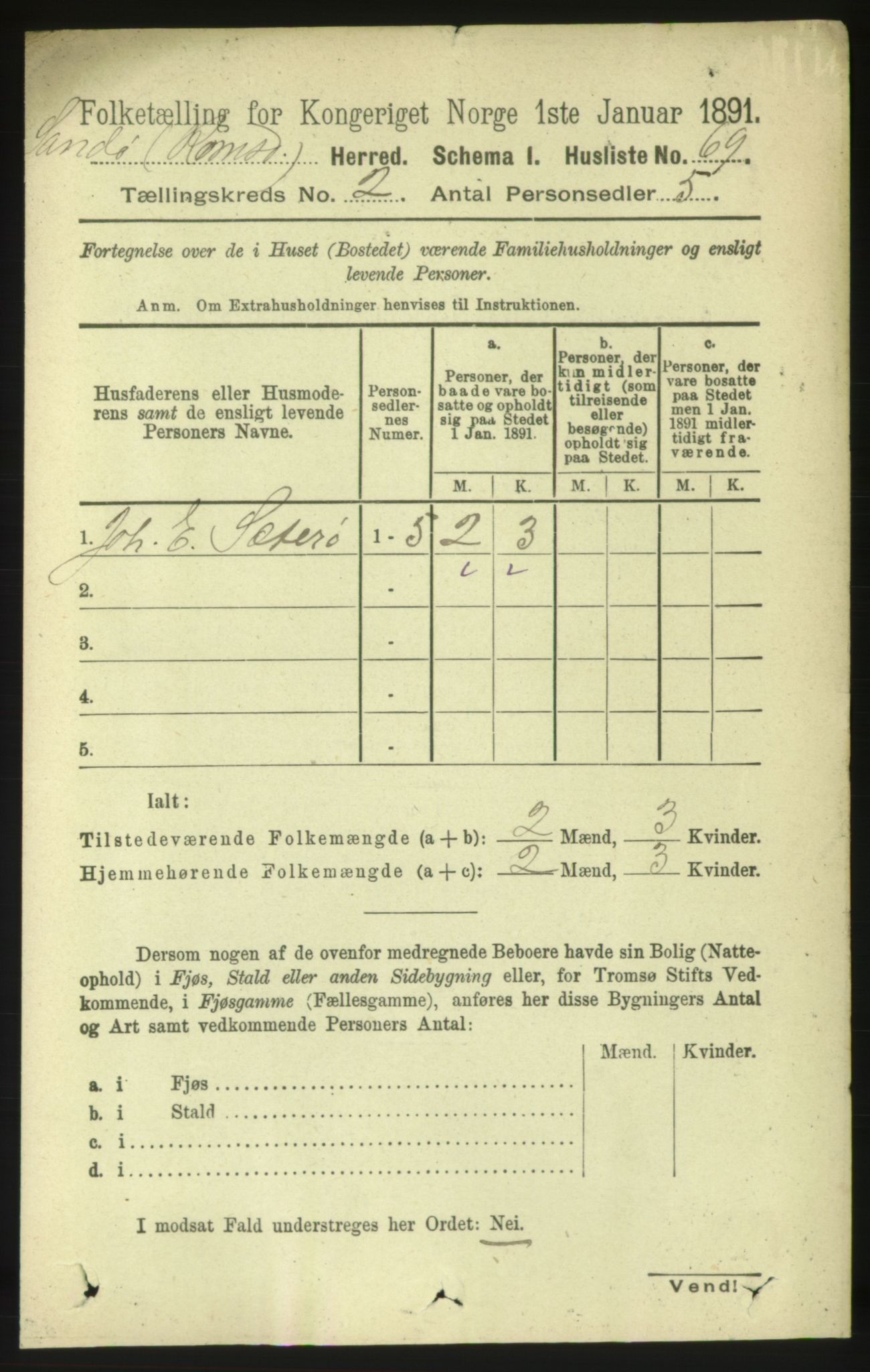 RA, 1891 census for 1546 Sandøy, 1891, p. 536