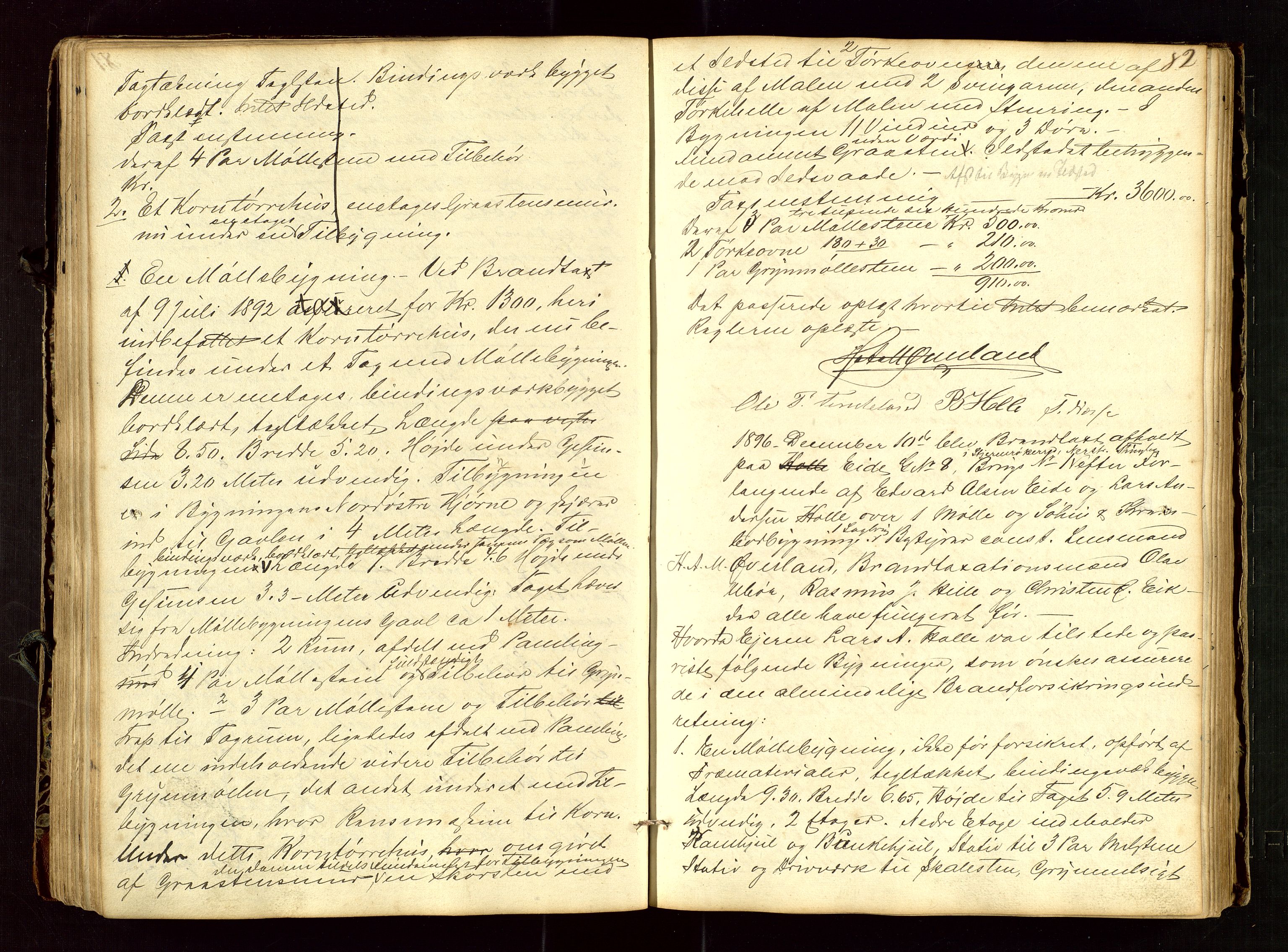 Nedstrand lensmannskontor, AV/SAST-A-100236/Goa/L0001: "Brandtaxt Protocoll", 1877-1922, p. 81b-82a