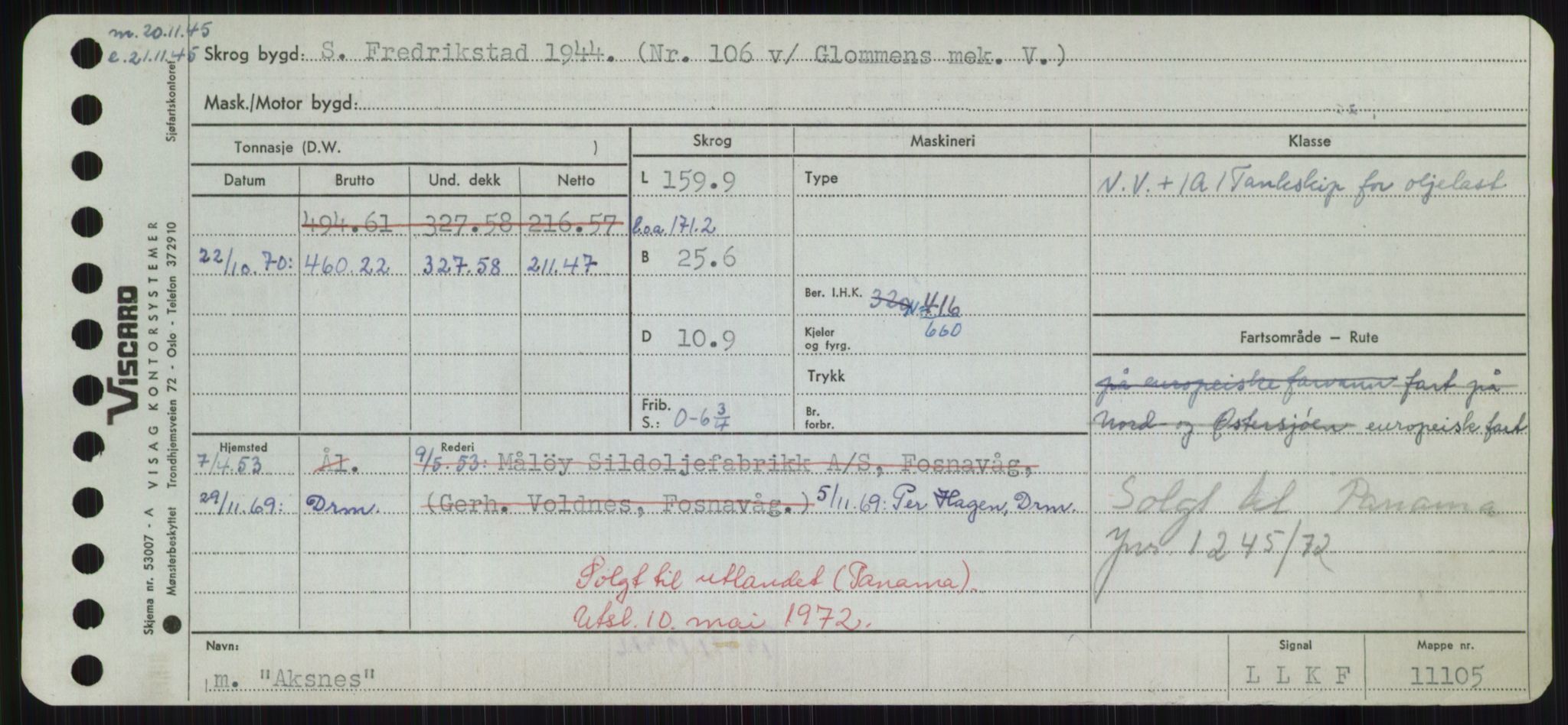 Sjøfartsdirektoratet med forløpere, Skipsmålingen, RA/S-1627/H/Hd/L0001: Fartøy, A-Anv, p. 209