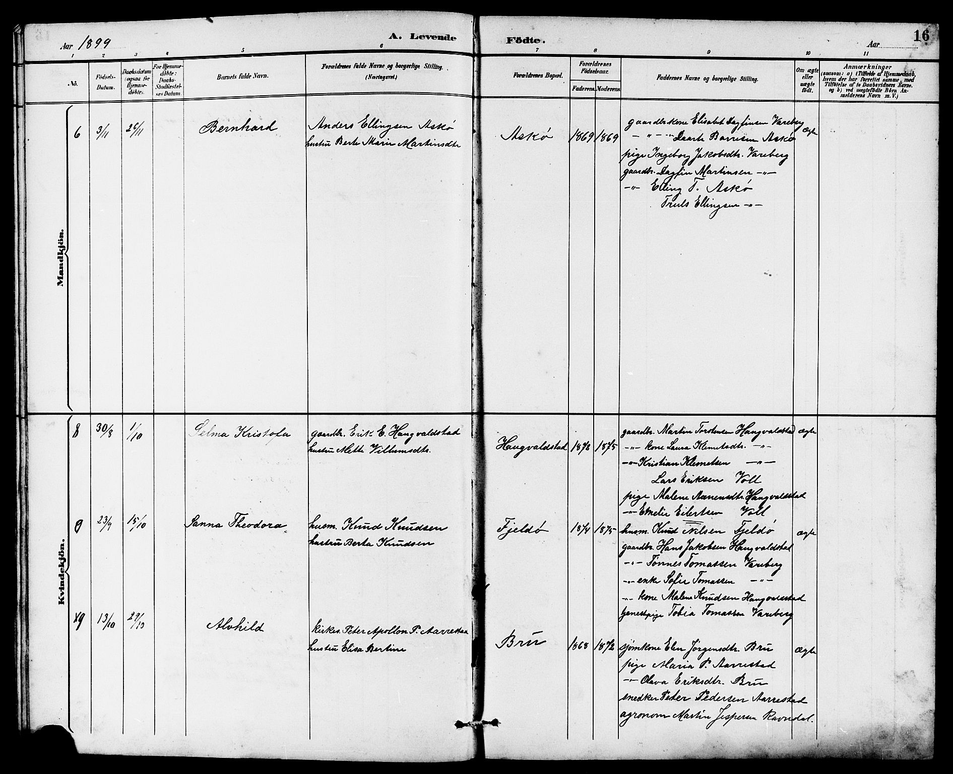 Rennesøy sokneprestkontor, AV/SAST-A -101827/H/Ha/Hab/L0011: Parish register (copy) no. B 10, 1891-1908, p. 16