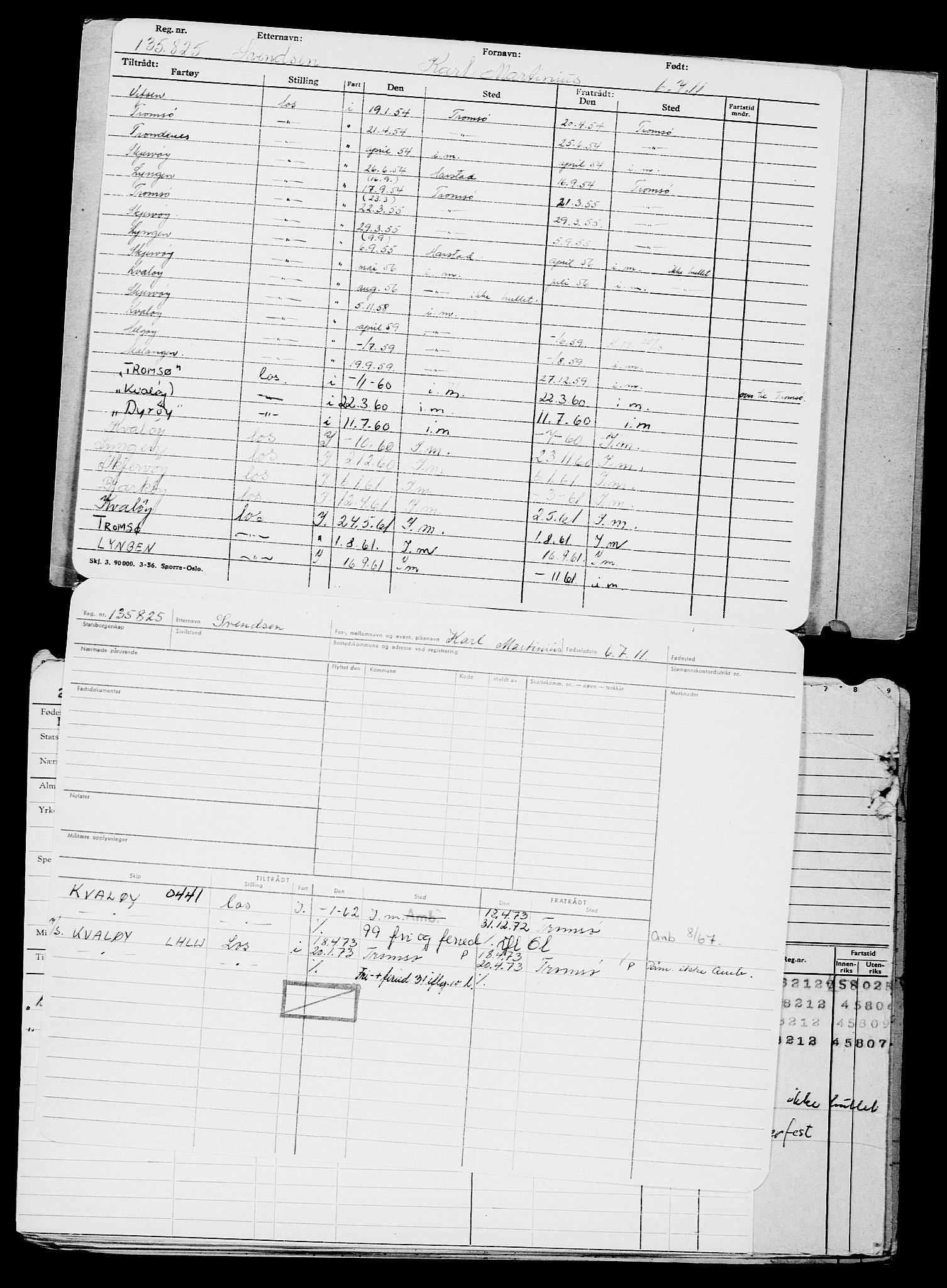 Direktoratet for sjømenn, AV/RA-S-3545/G/Gb/L0098: Hovedkort, 1911, p. 121