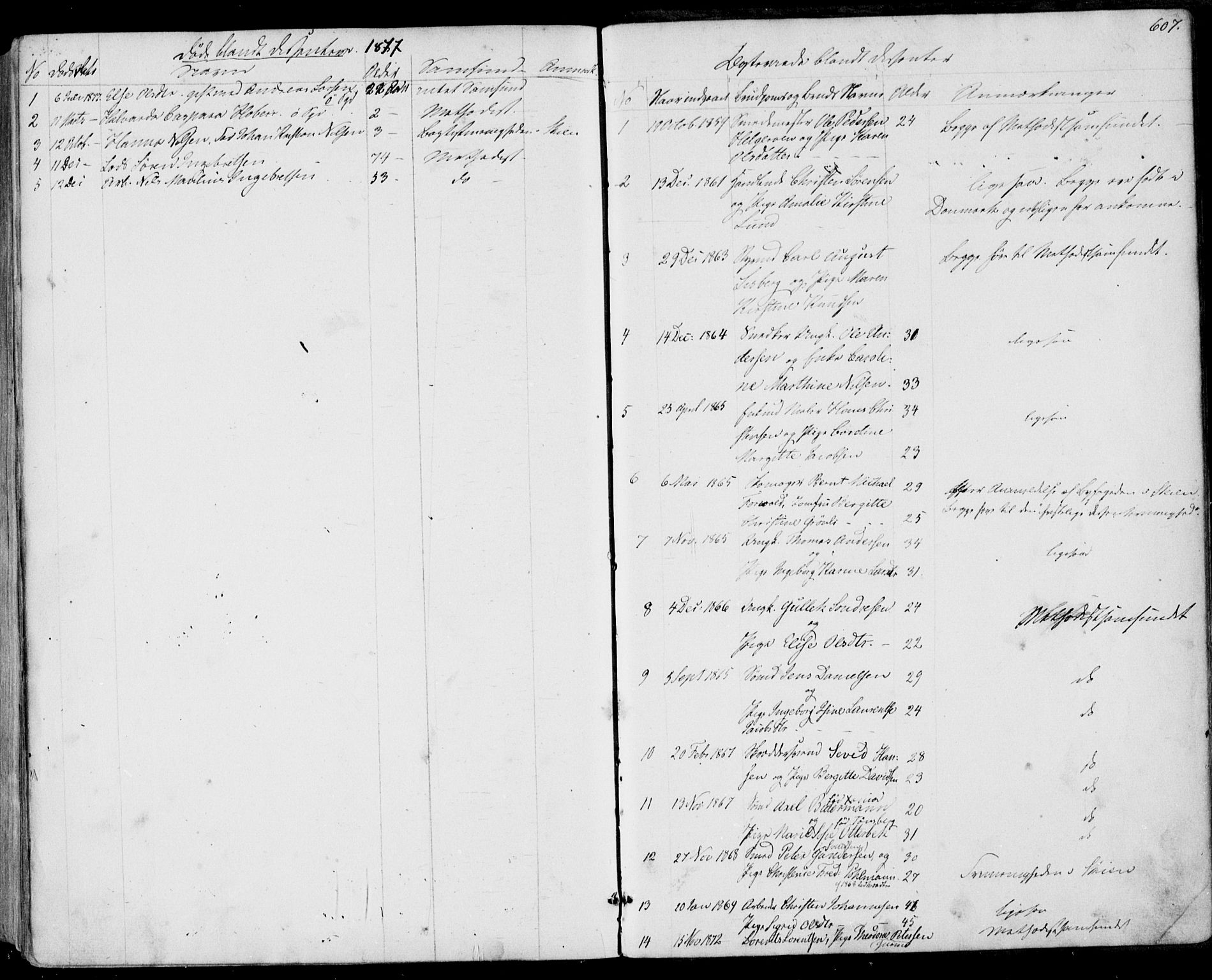 Porsgrunn kirkebøker , AV/SAKO-A-104/F/Fa/L0007: Parish register (official) no. 7, 1858-1877, p. 607