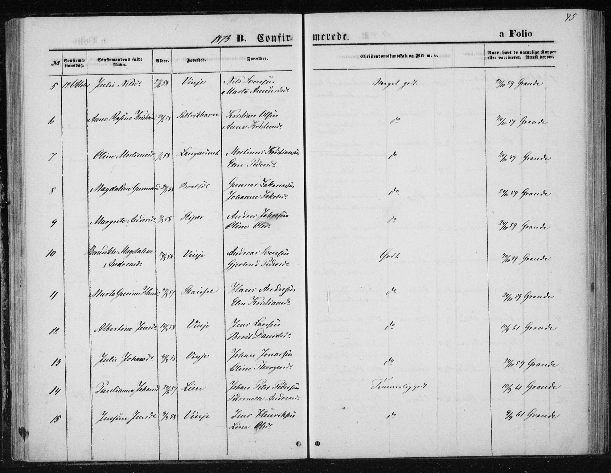 Ministerialprotokoller, klokkerbøker og fødselsregistre - Nord-Trøndelag, AV/SAT-A-1458/733/L0324: Parish register (official) no. 733A03, 1870-1883, p. 75