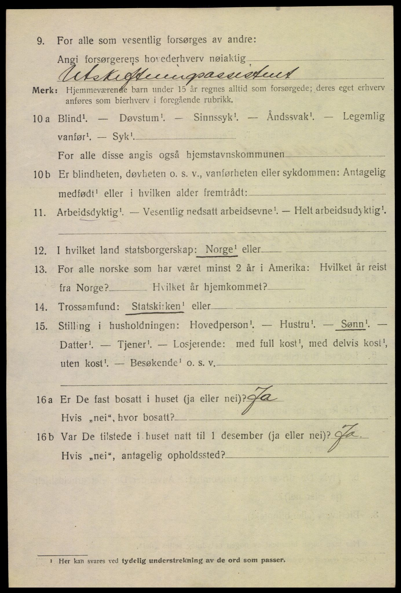 SAK, 1920 census for Flekkefjord, 1920, p. 4459