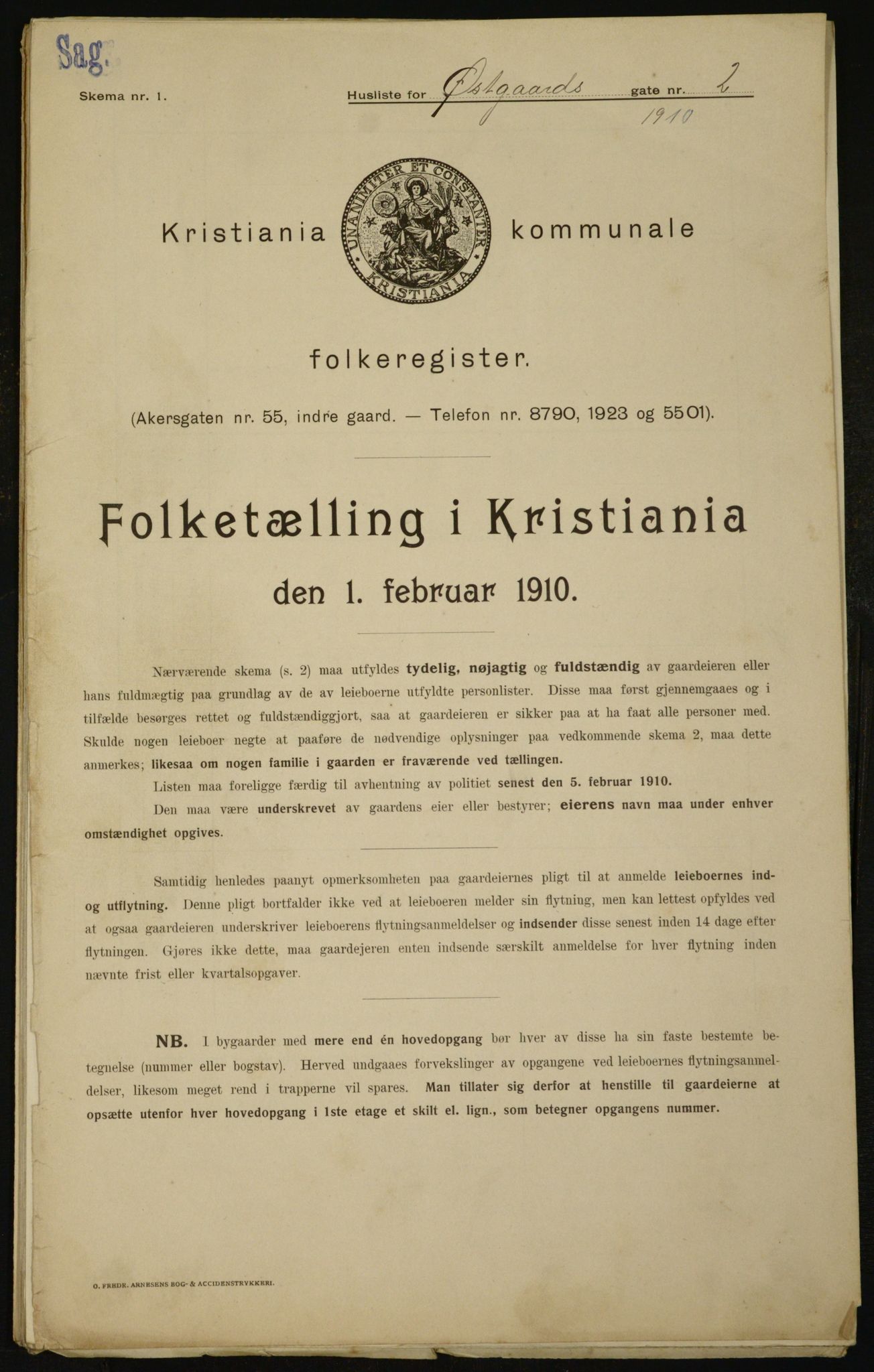 OBA, Municipal Census 1910 for Kristiania, 1910, p. 122394