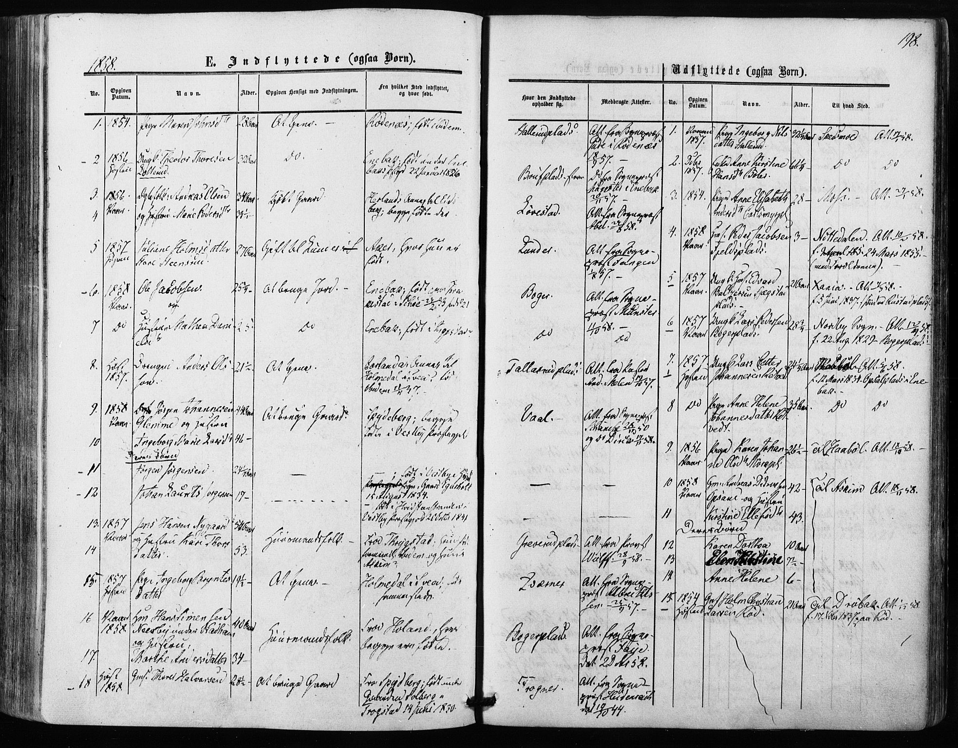 Kråkstad prestekontor Kirkebøker, SAO/A-10125a/F/Fa/L0007: Parish register (official) no. I 7, 1858-1870, p. 198