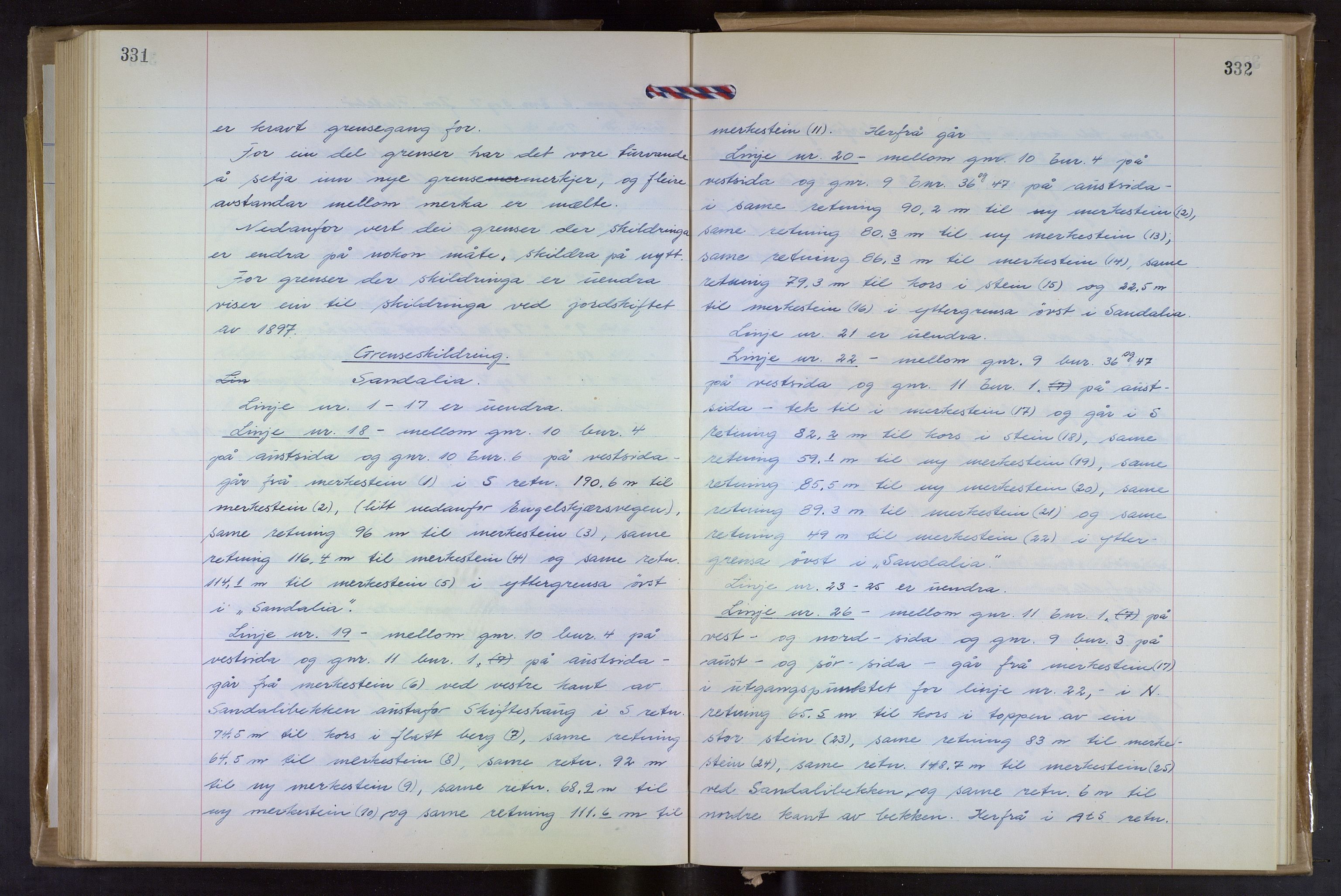 Hordaland jordskiftedøme - VII Indre Sunnhordland jordskiftedistrikt, AV/SAB-A-7401/A/Aa/L0031: Forhandlingsprotokoll, 1960-1967, p. 331-332