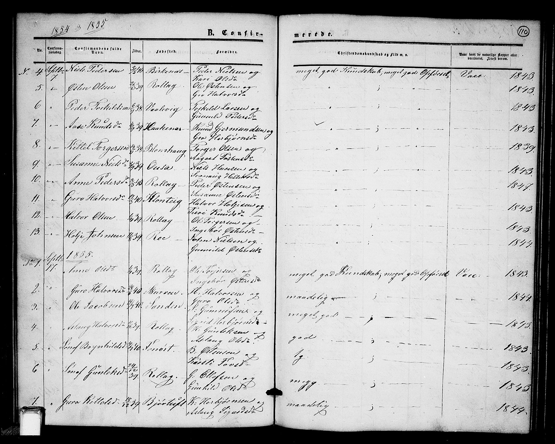 Tinn kirkebøker, SAKO/A-308/G/Gb/L0002: Parish register (copy) no. II 2, 1851-1886, p. 110