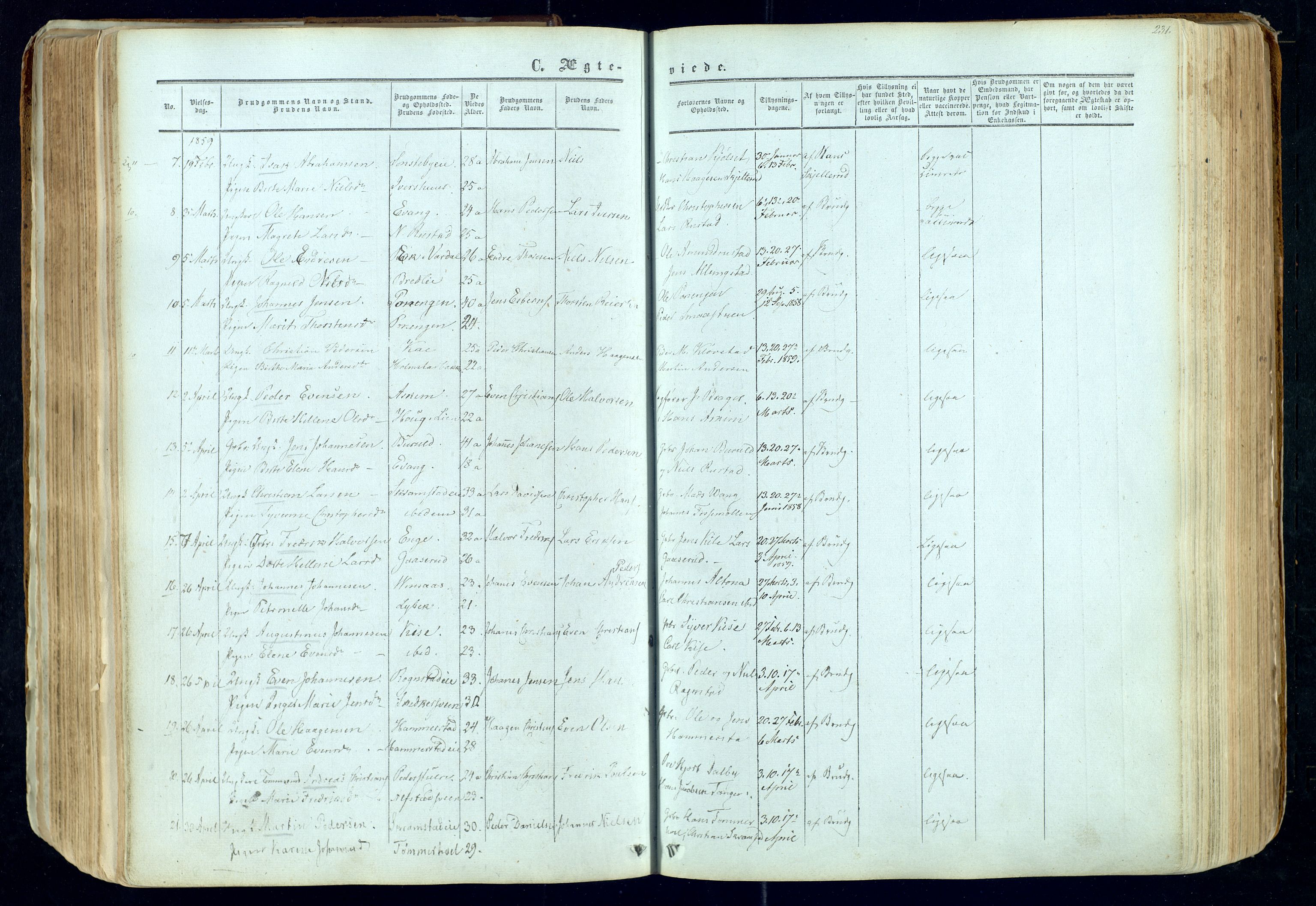 Østre Toten prestekontor, AV/SAH-PREST-104/H/Ha/Haa/L0004: Parish register (official) no. 4, 1857-1865, p. 231