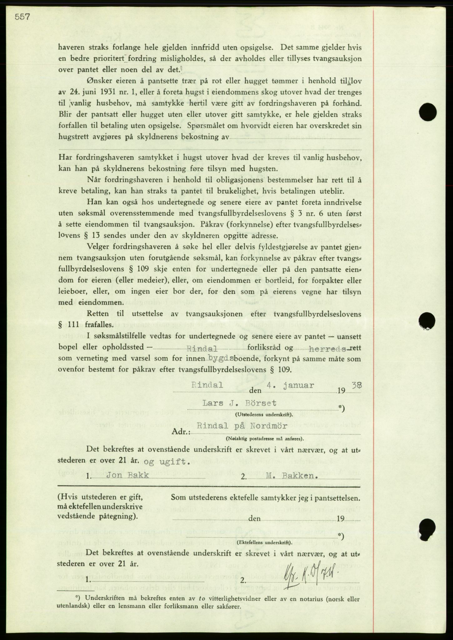 Nordmøre sorenskriveri, AV/SAT-A-4132/1/2/2Ca/L0092: Mortgage book no. B82, 1937-1938, Diary no: : 70/1938