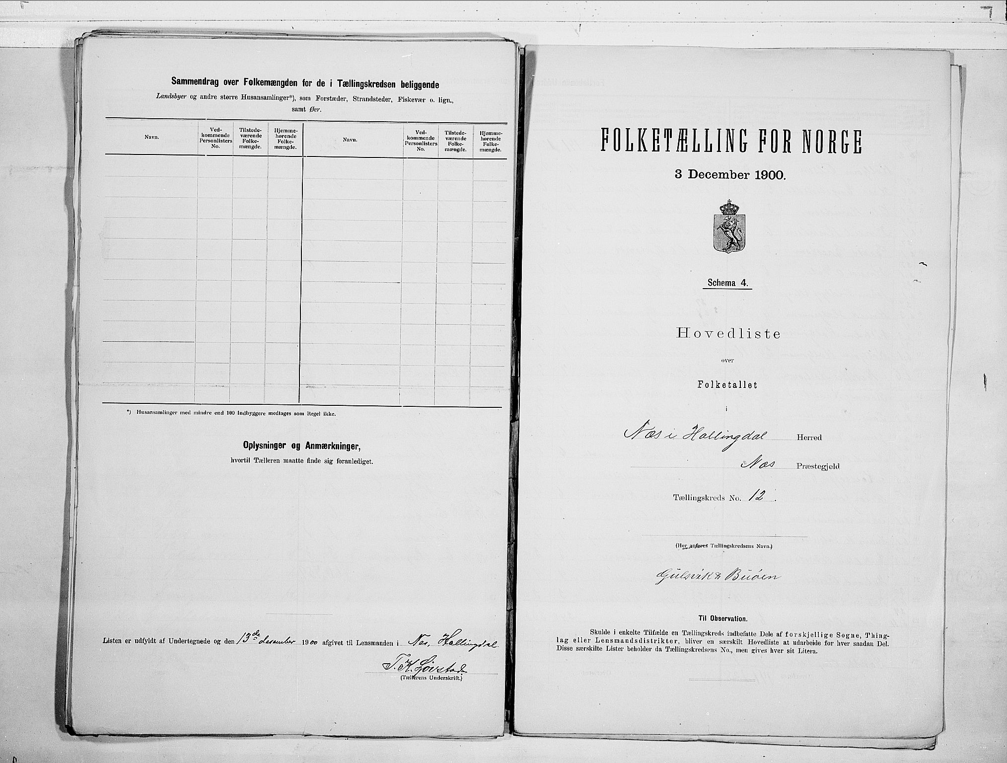 RA, 1900 census for Nes, 1900, p. 28