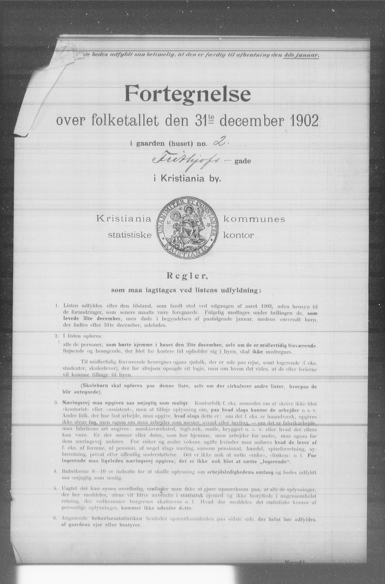 OBA, Municipal Census 1902 for Kristiania, 1902, p. 5218