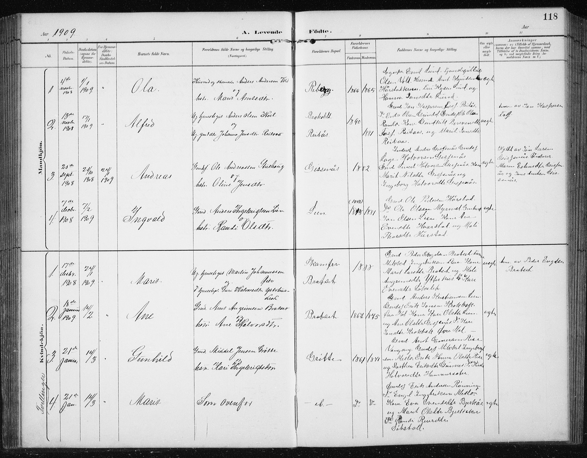 Ministerialprotokoller, klokkerbøker og fødselsregistre - Sør-Trøndelag, SAT/A-1456/674/L0876: Parish register (copy) no. 674C03, 1892-1912, p. 118