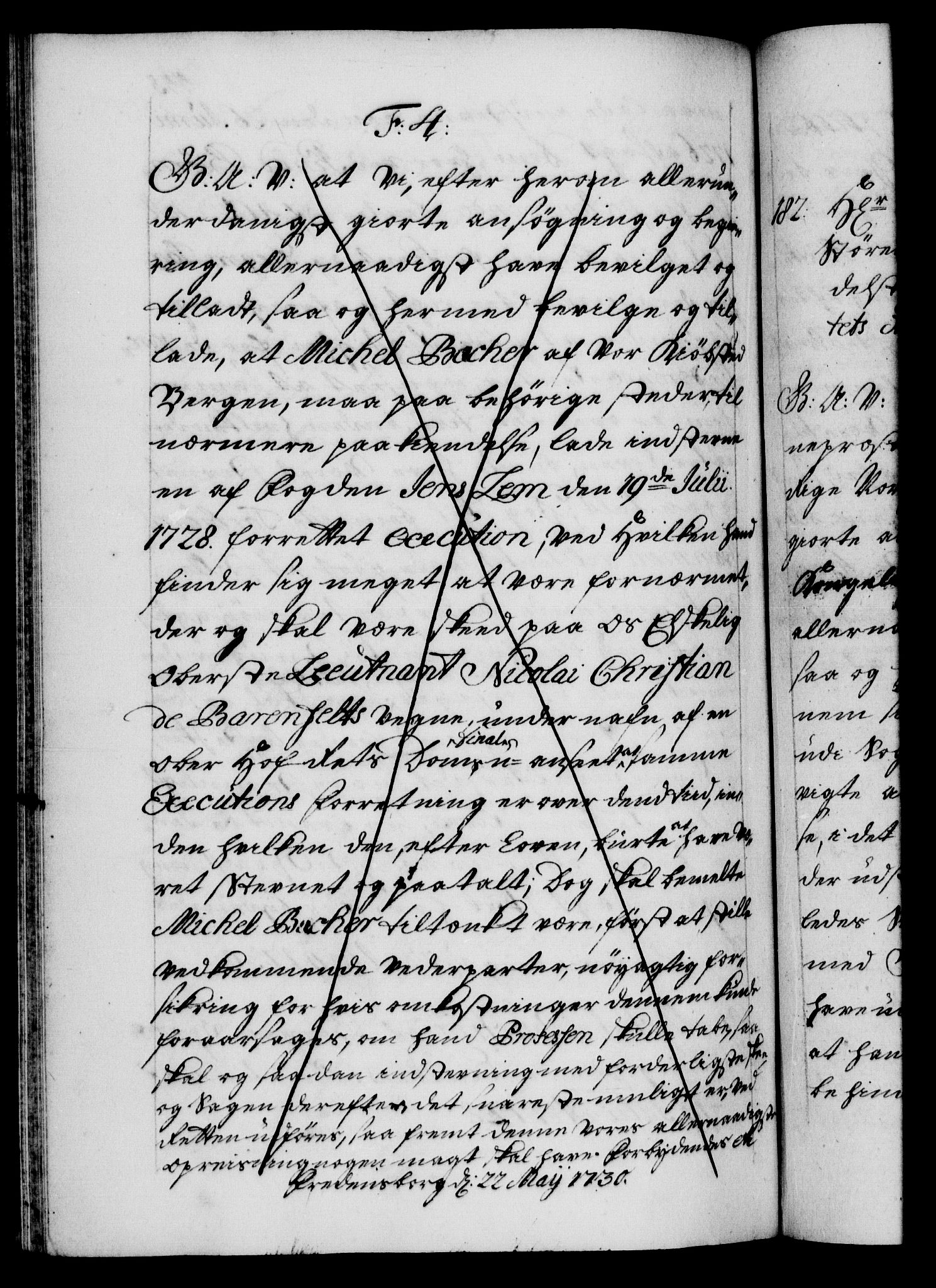 Danske Kanselli 1572-1799, AV/RA-EA-3023/F/Fc/Fca/Fcaa/L0026: Norske registre, 1729-1730, p. 445b