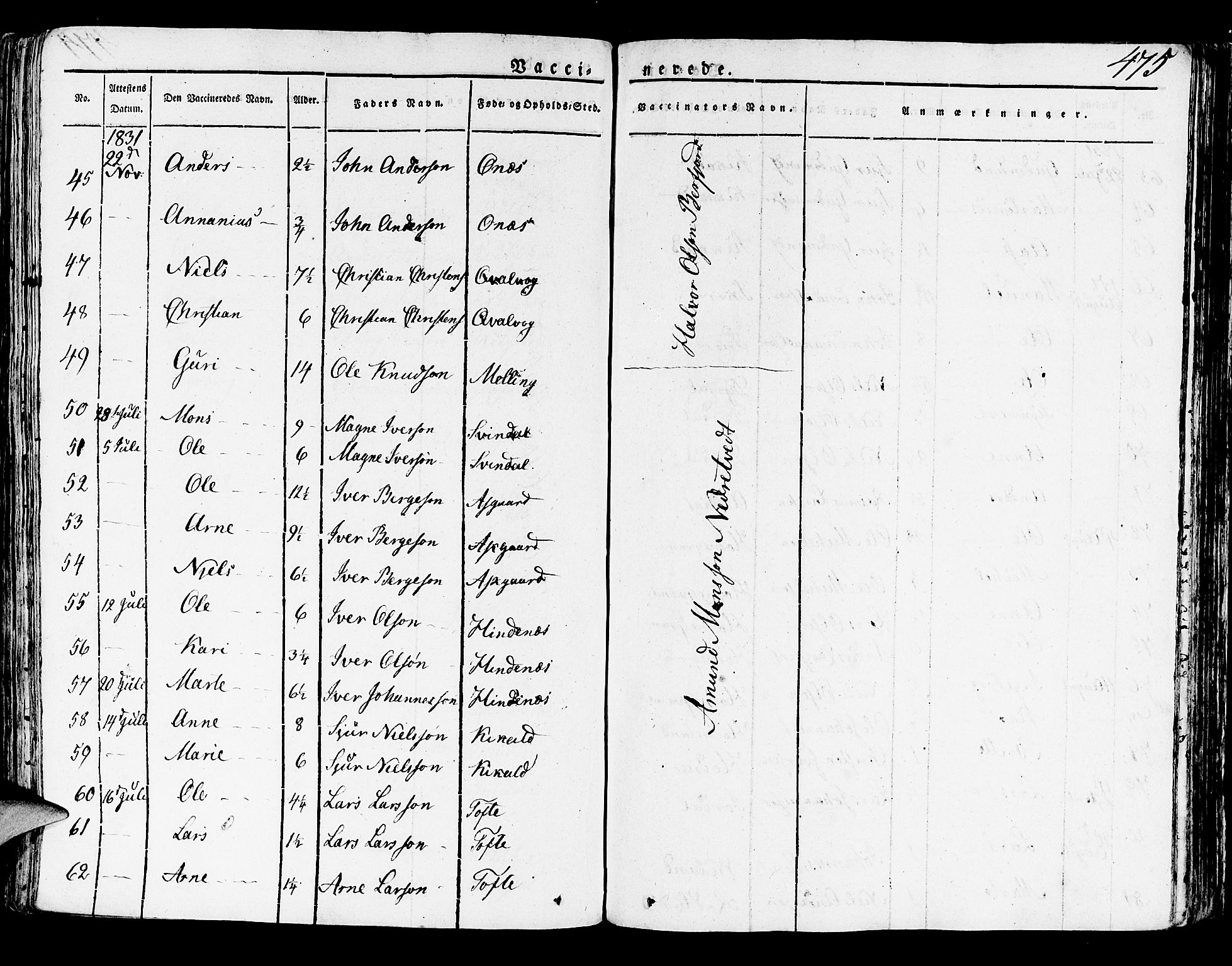 Lindås Sokneprestembete, AV/SAB-A-76701/H/Haa/Haaa/L0008: Parish register (official) no. A 8, 1823-1836, p. 475