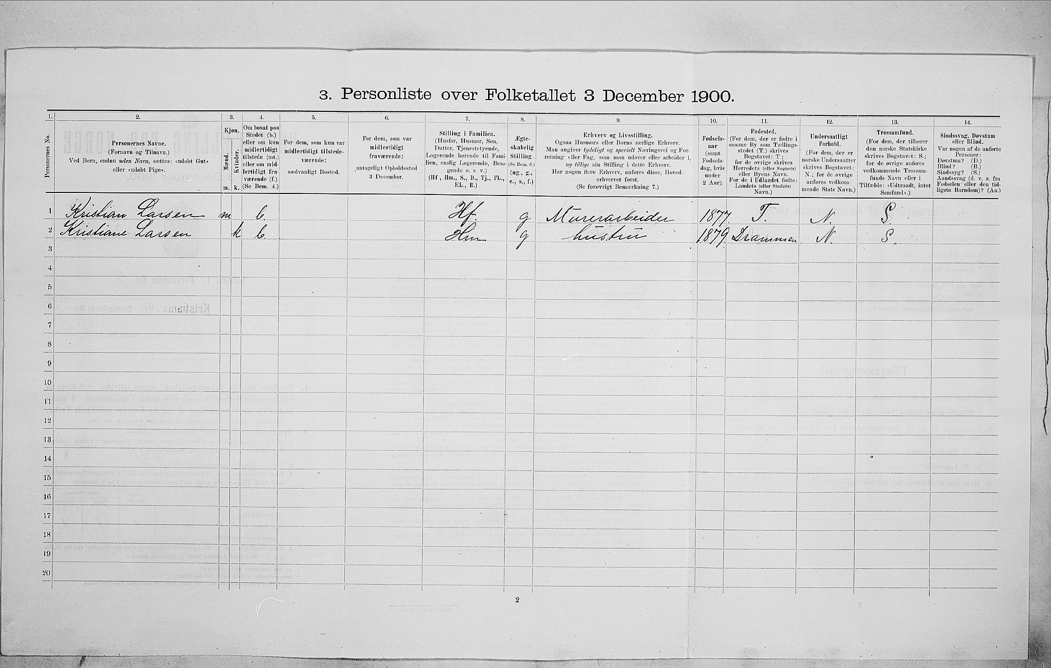 SAO, 1900 census for Kristiania, 1900, p. 55482