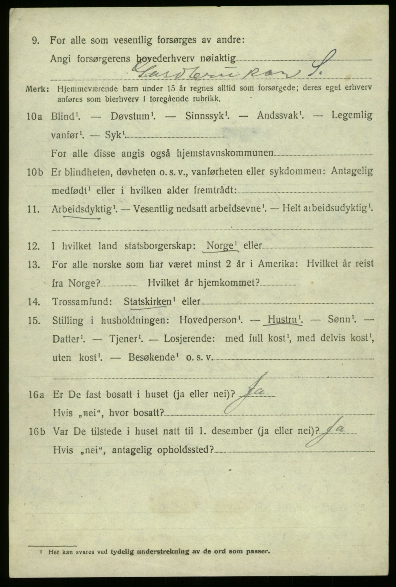 SAB, 1920 census for Askvoll, 1920, p. 3285