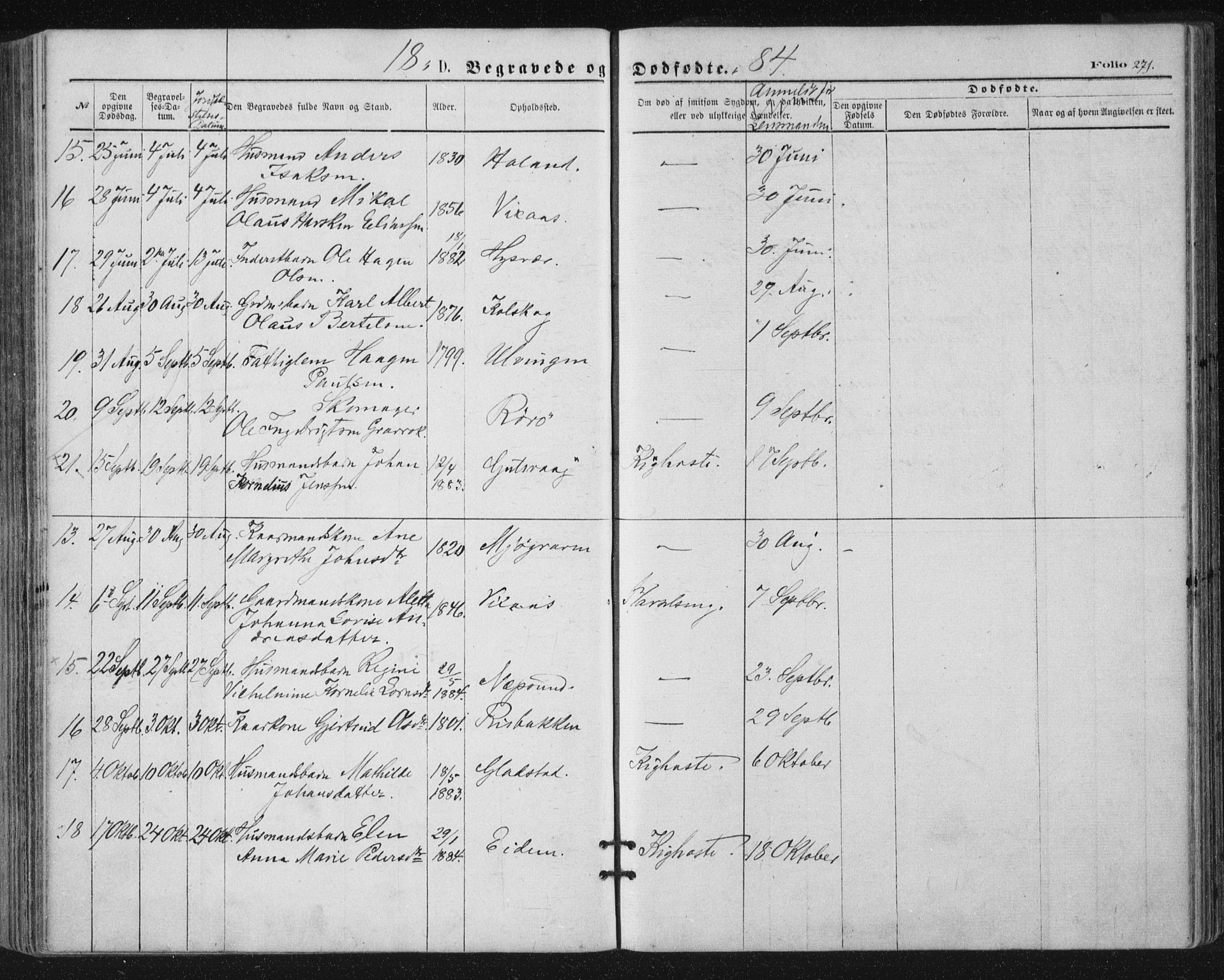 Ministerialprotokoller, klokkerbøker og fødselsregistre - Nordland, AV/SAT-A-1459/816/L0241: Parish register (official) no. 816A07, 1870-1885, p. 271