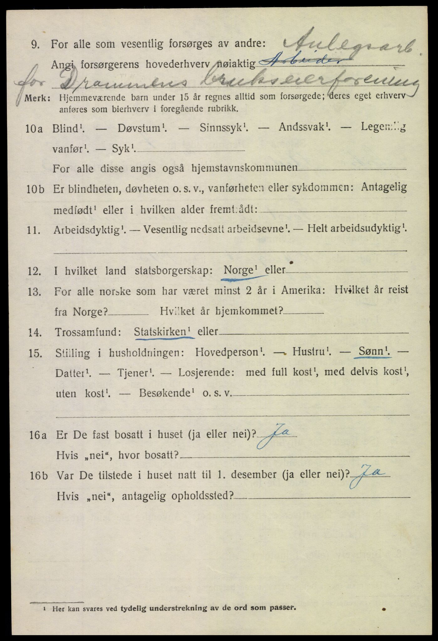 SAH, 1920 census for Øystre Slidre, 1920, p. 2426