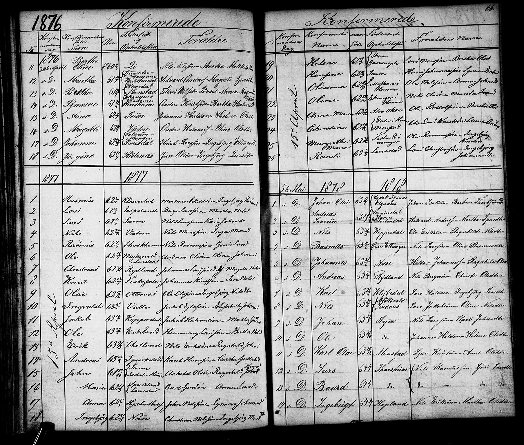 Alversund Sokneprestembete, SAB/A-73901/H/Ha/Hab: Parish register (copy) no. D 2, 1851-1889, p. 66