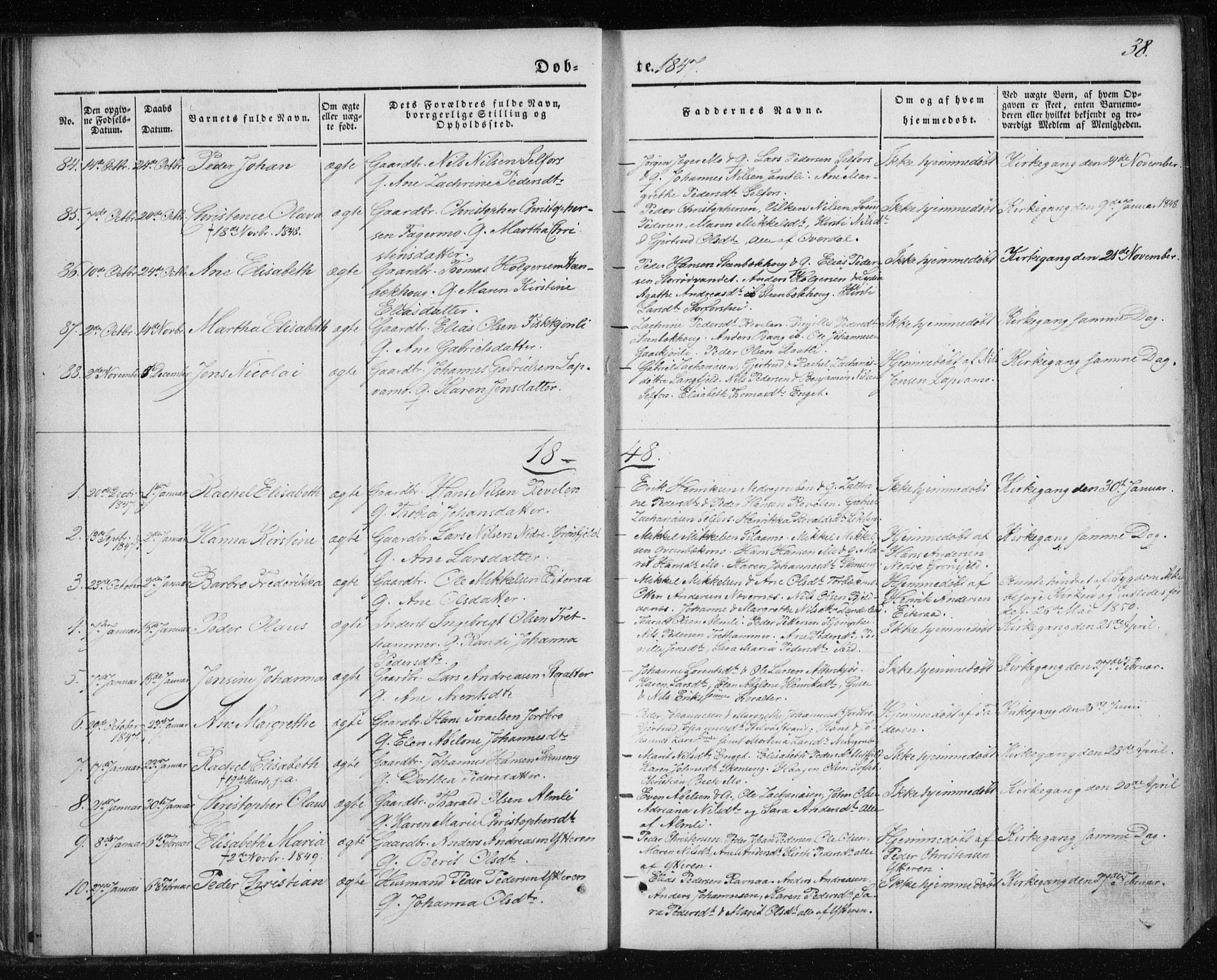 Ministerialprotokoller, klokkerbøker og fødselsregistre - Nordland, SAT/A-1459/827/L0391: Parish register (official) no. 827A03, 1842-1852, p. 38