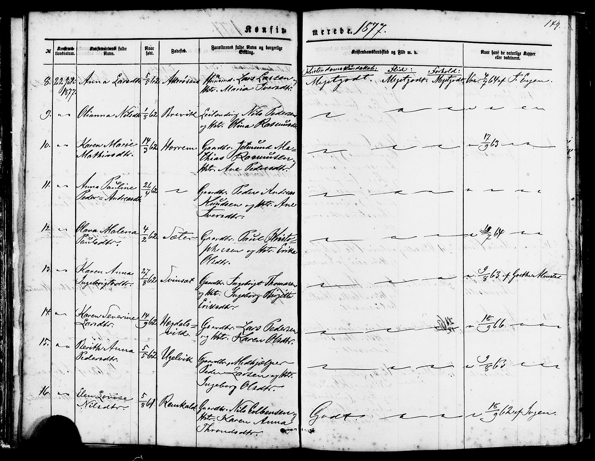 Ministerialprotokoller, klokkerbøker og fødselsregistre - Møre og Romsdal, AV/SAT-A-1454/560/L0720: Parish register (official) no. 560A04, 1873-1878, p. 149