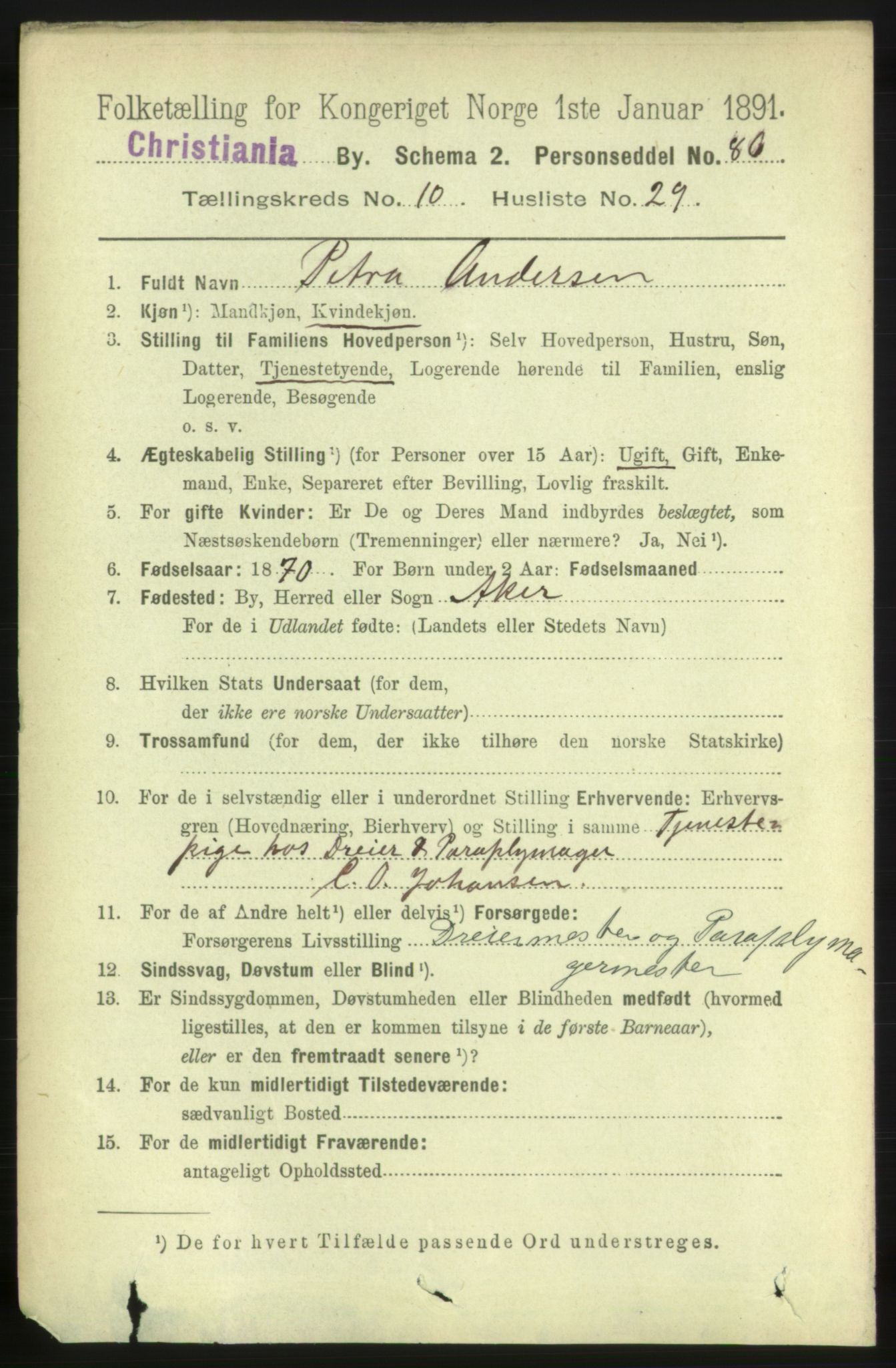 RA, 1891 census for 0301 Kristiania, 1891, p. 4804