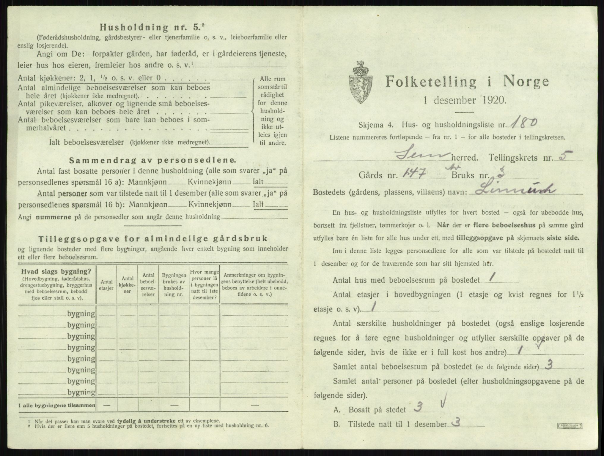 SAKO, 1920 census for Sem, 1920, p. 1252